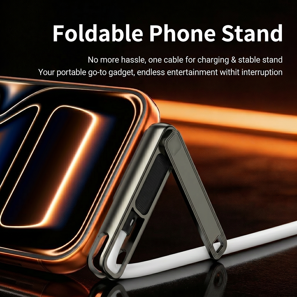 100W Silicone Zinc Alloy 3-in-1 Fast Charging Data Cable Stand for Watching TV Series and Playing Games - a popular charging cable for iPhone/Samsung/Android Phones