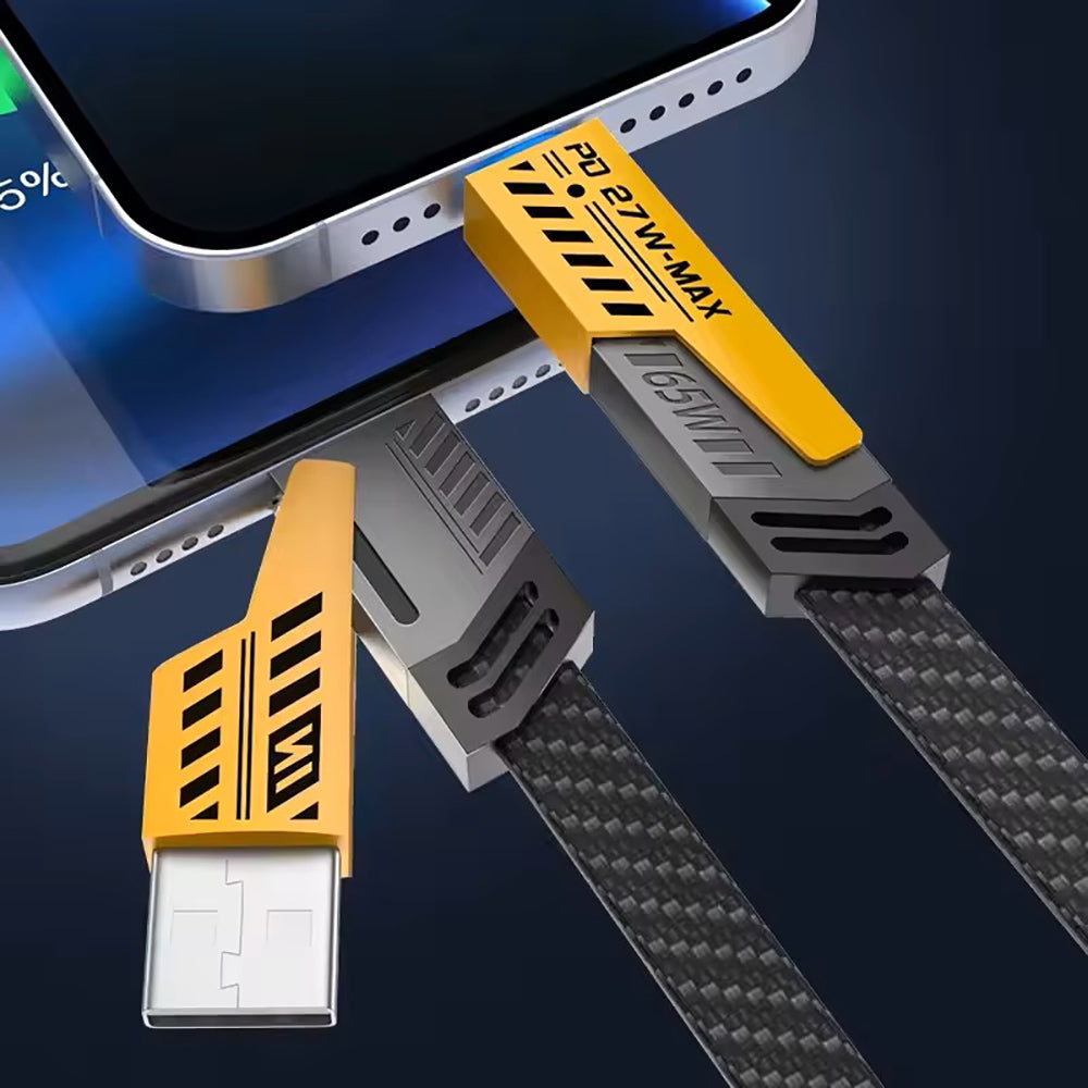 1M Data Cable 4-in-1 PD65W Multi-Function Type-C Charging Cable Fast Charger Cable for iPhone/Samsung/Android Phones
