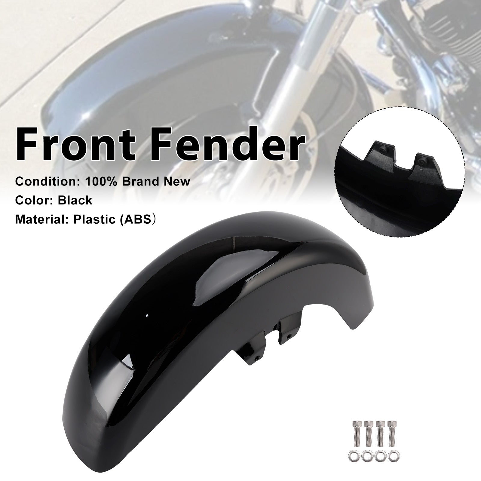 ABS Front Fender For Touring Electra Glide Road King 1989-2013 Black