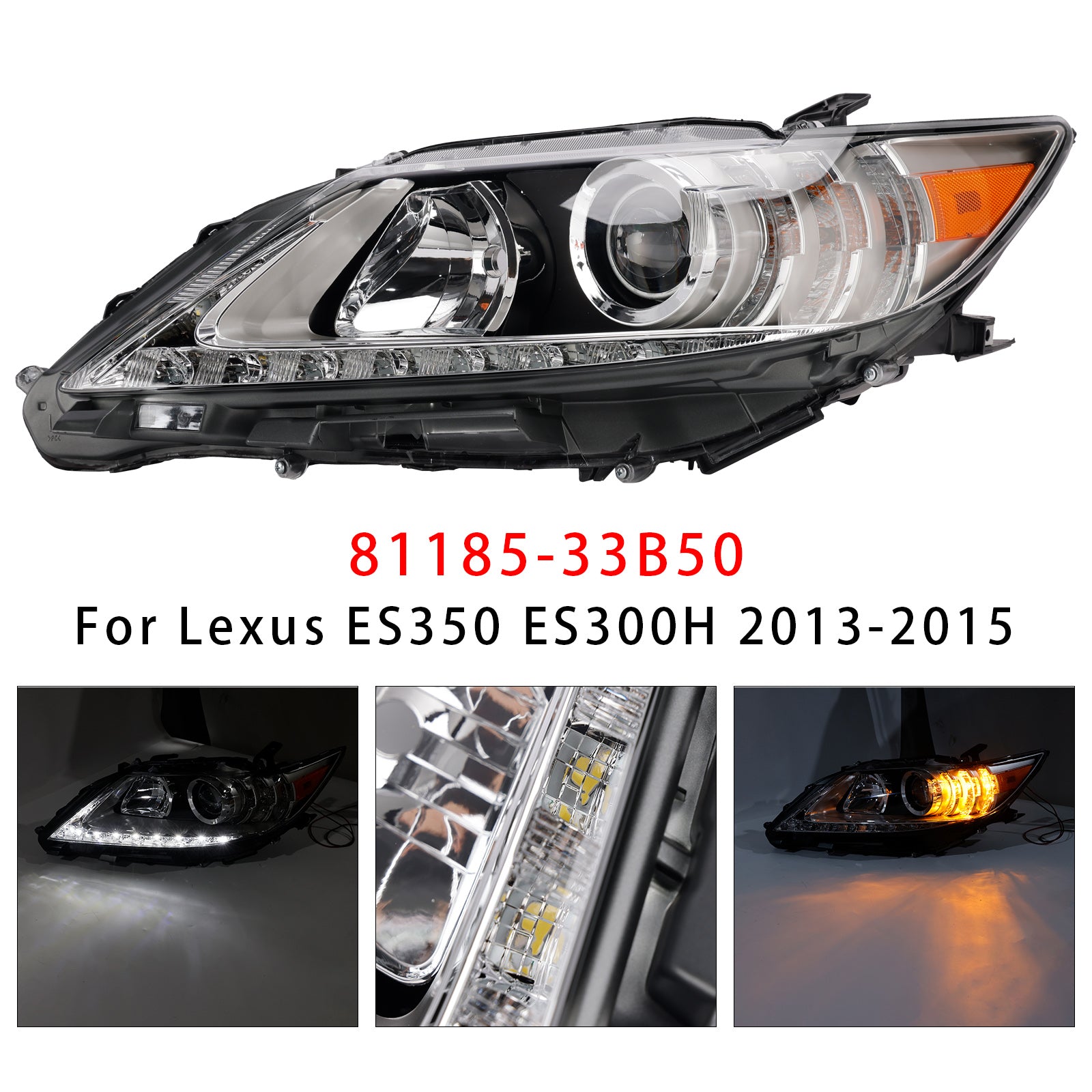 Left Hid Xenon Headlight 81185-33B50 For Lexus Es350 Es300H 2013-2015