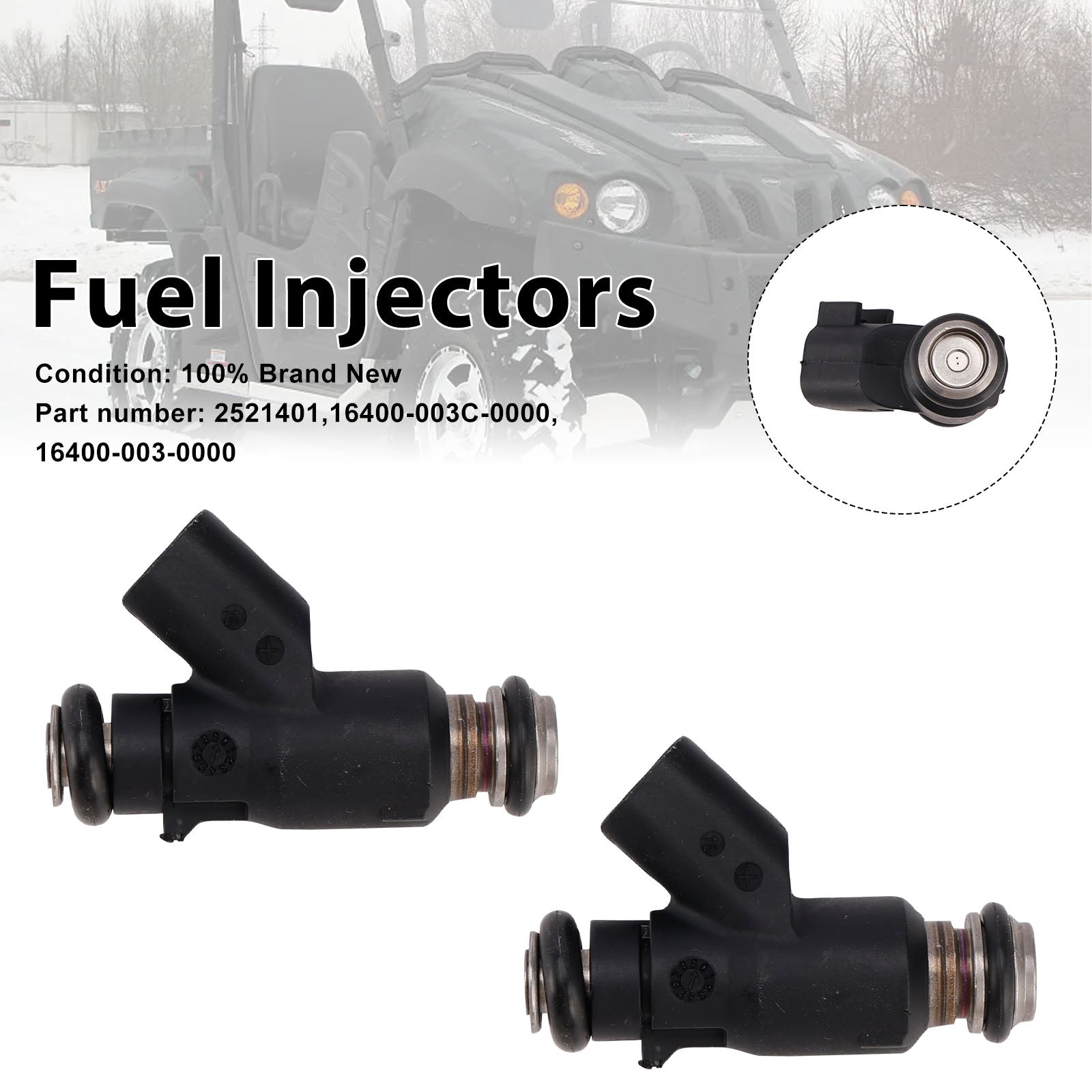 2PC 28101823 Fuel Injectors 16400-003-0000 For HiSUN EFI 400 UTV