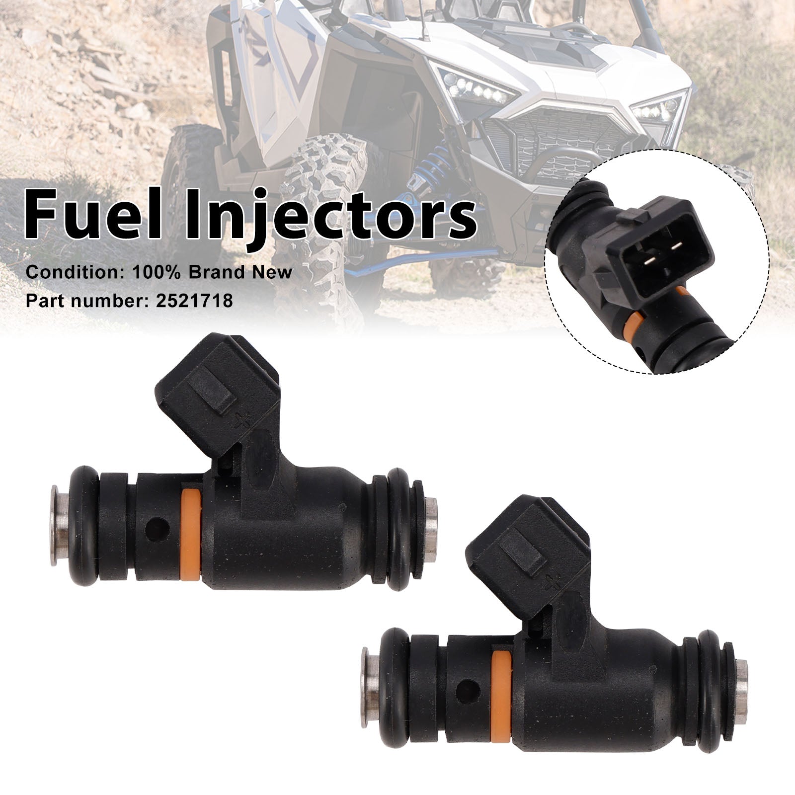 2PC 2521718 Fuel Injectors For Polaris RZR XP 2017-2020