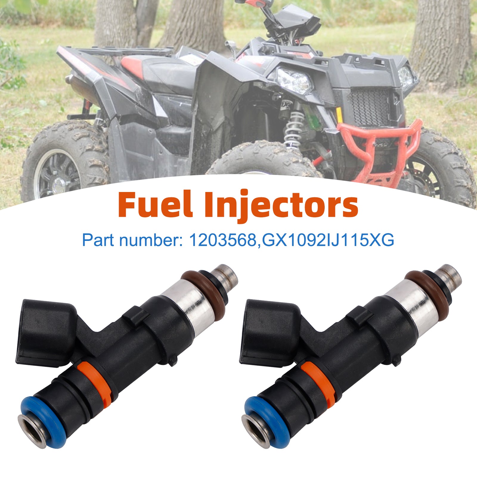 2PC Fuel Injectors 1203568 For Polaris Sportsman Scrambler 850 1000