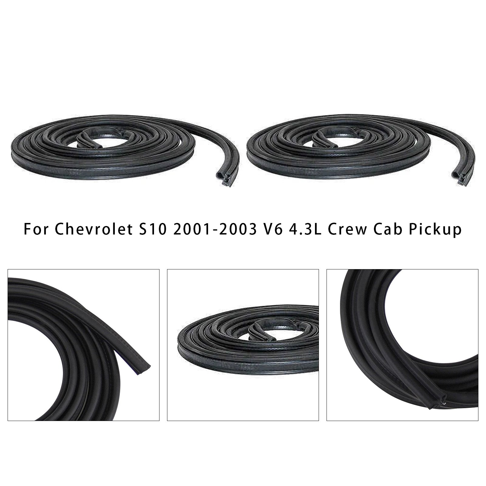 2Pcs Front Left+Right Door Weatherstrip Seal For Chevy Colorado S10 GMC Sonoma