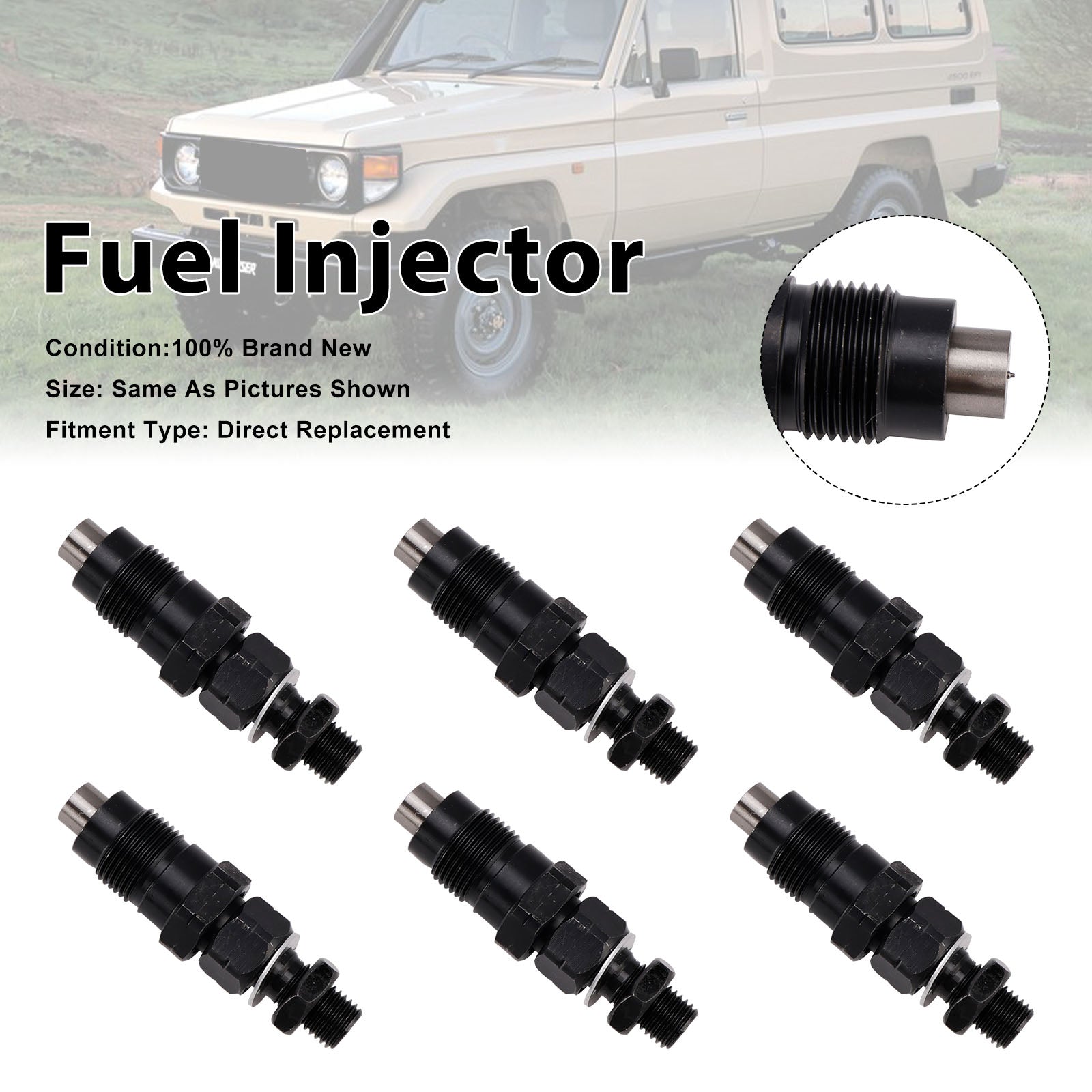 6Pcs Fuel Injector For Toyota LandCruiser J70 90-07 J100 1998-07 FYE454163