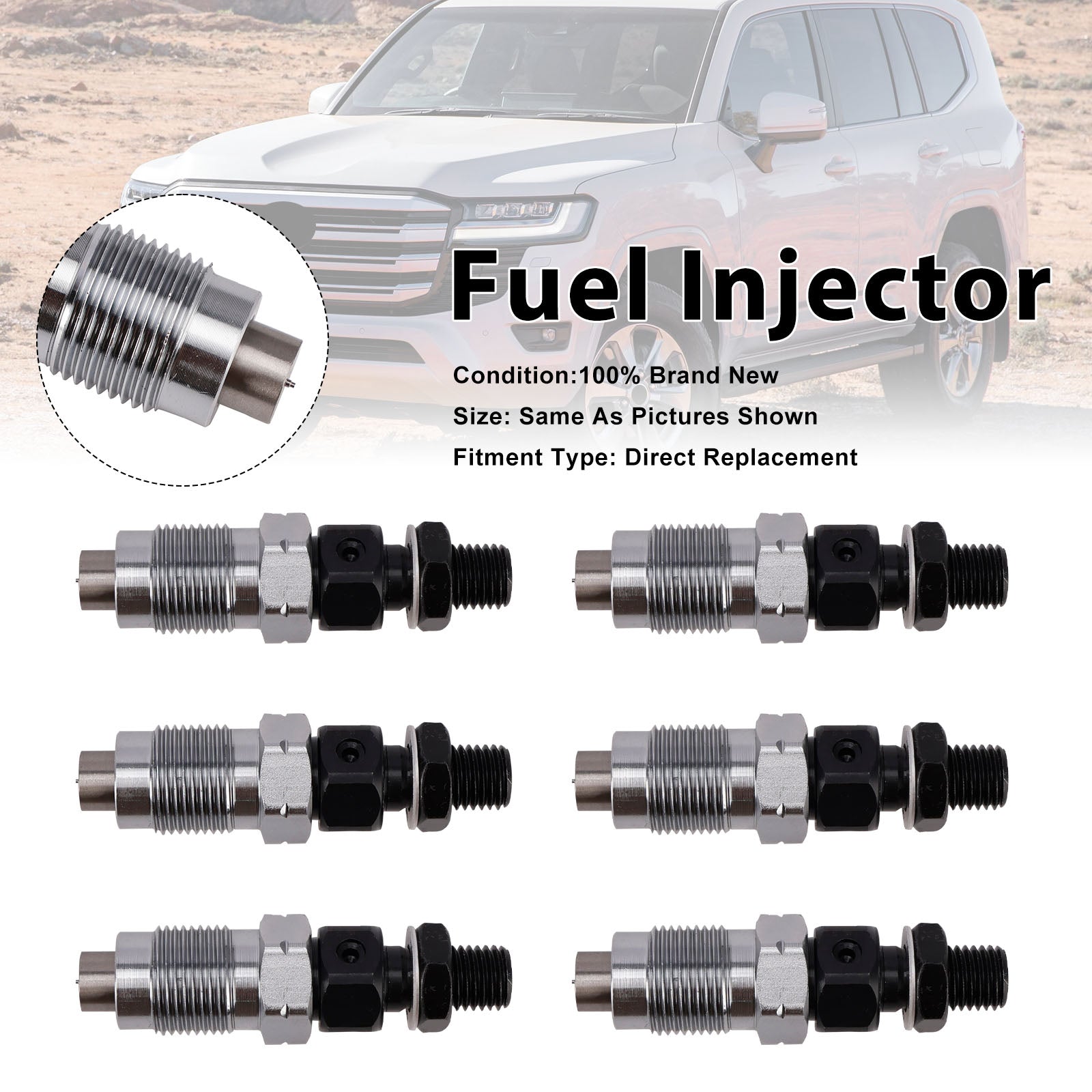 6Pcs Fuel Injector For Toyota Landcruiser 1HZ 23600-19105 2360019105