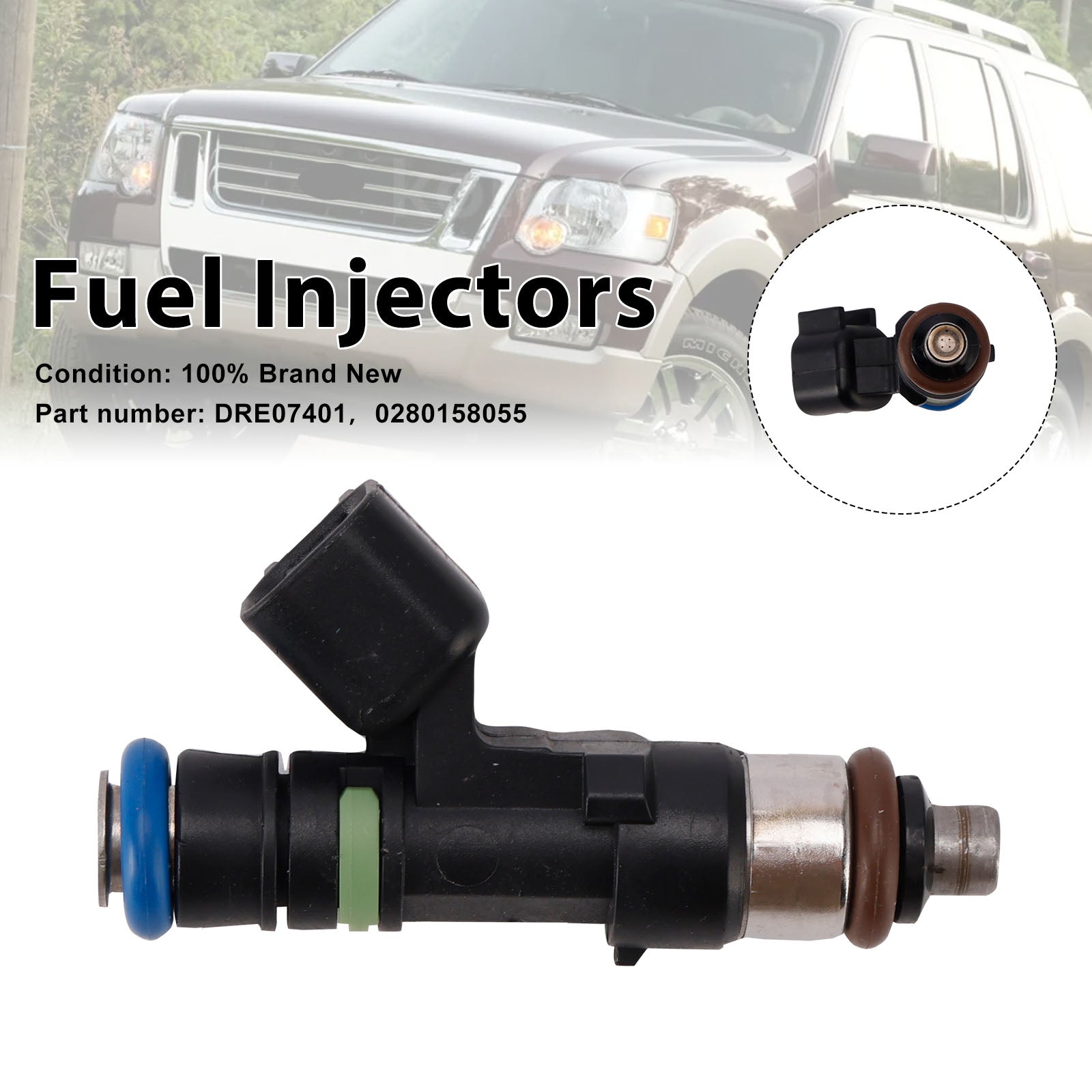DRE07401 Fuel Injectors 0280158055 For Mercury Mountaineer Ford Explorer