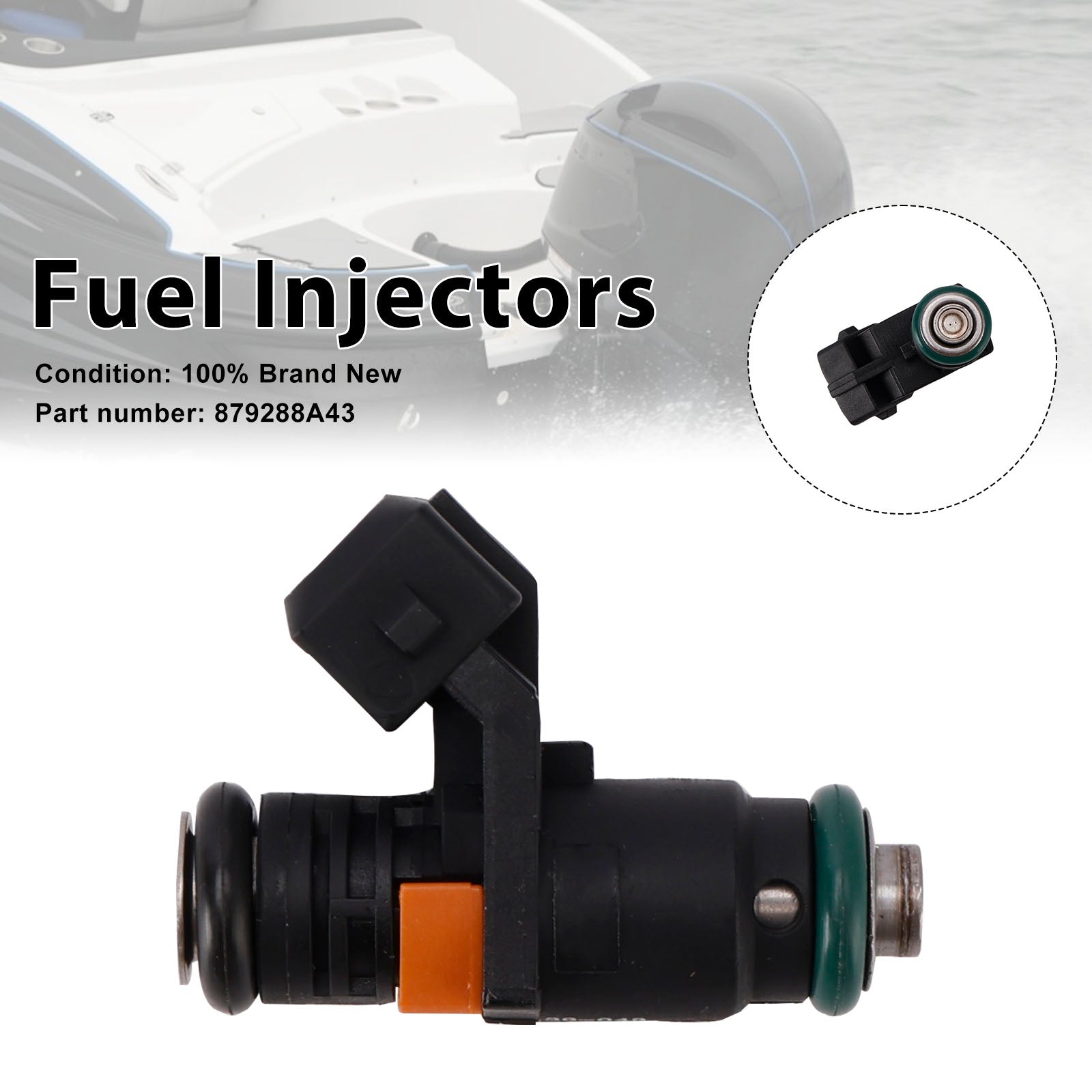 879288A43 Fuel Injectors For Mercruiser Sterndrive Gas Engines 3.0L