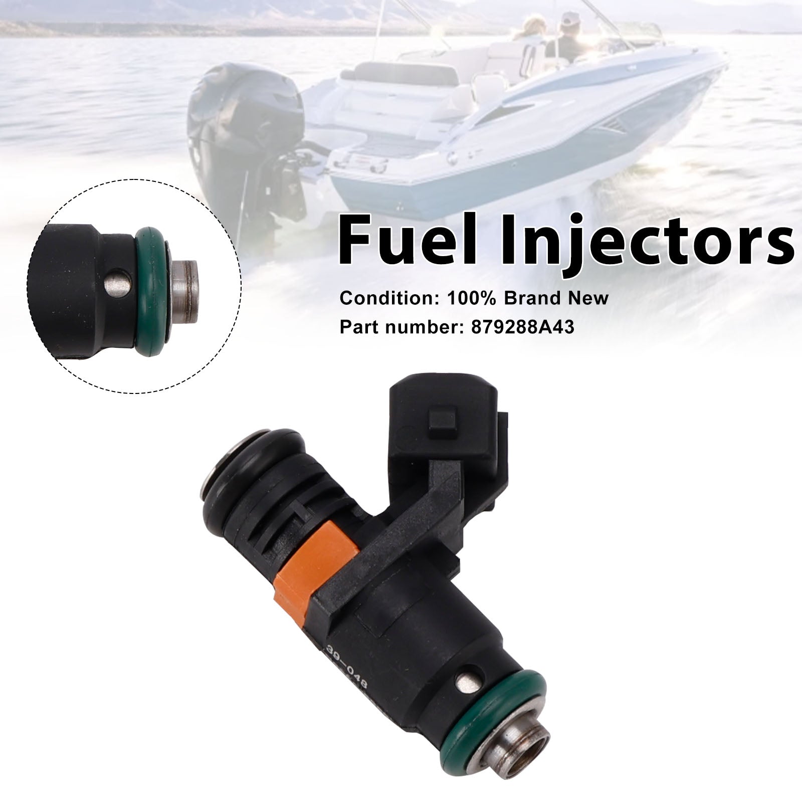 879288A43 Fuel Injectors For Mercruiser Sterndrive Gas Engines 3.0L