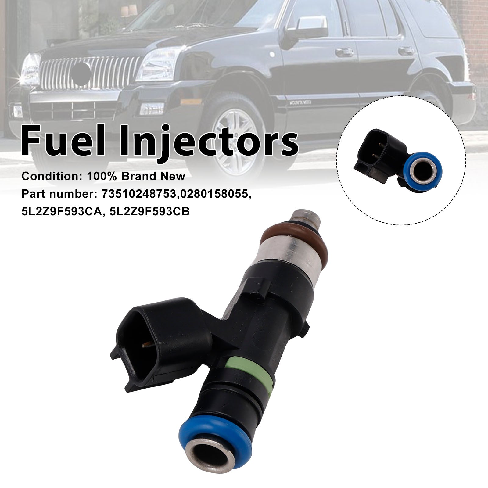 0280158055 Fuel Injectors 5L2Z9F593CA For Mercury Mountaineer Ford Explorer