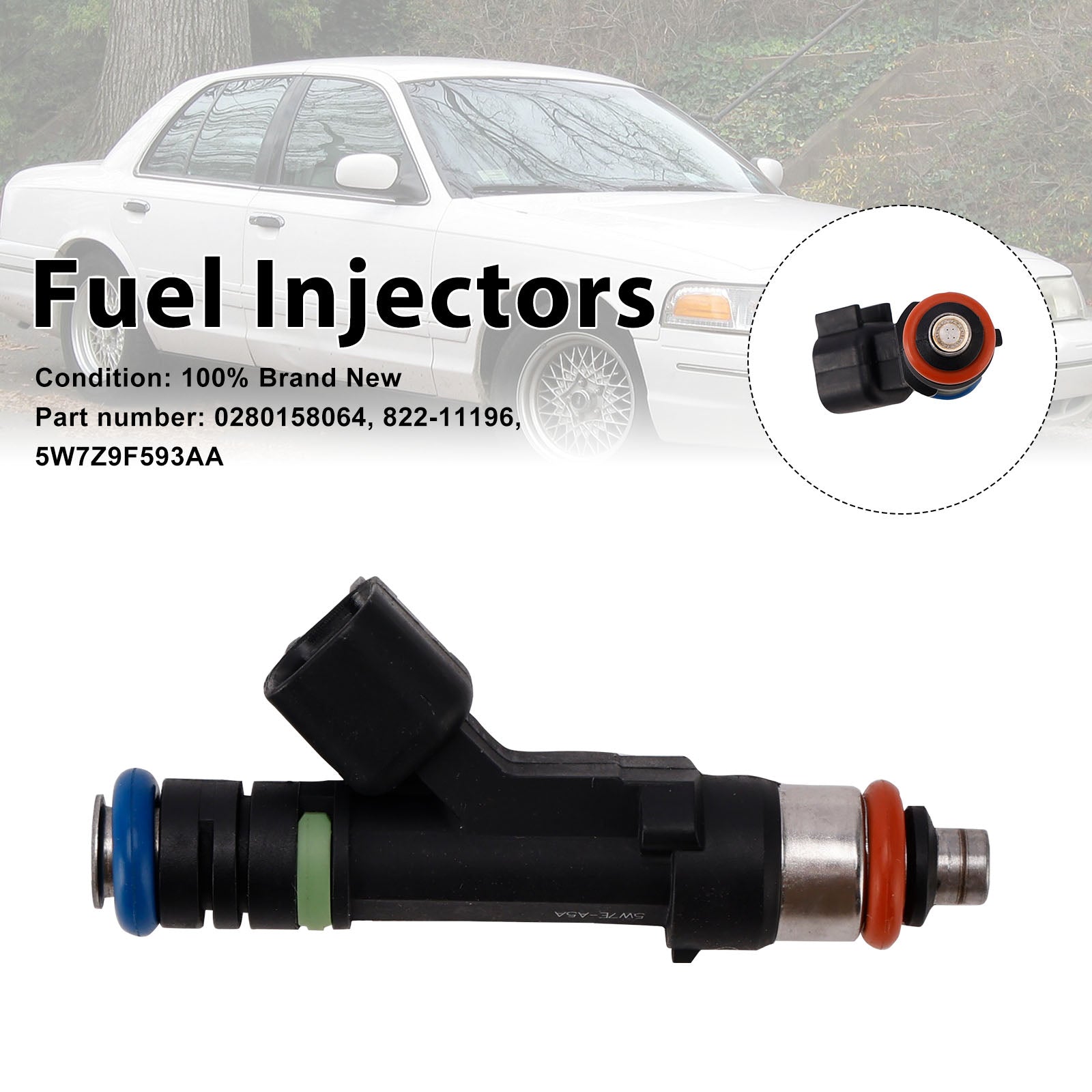 5W7Z9F593AA Fuel Injectors 0280158064 For Mercury Grand Marquis Ford