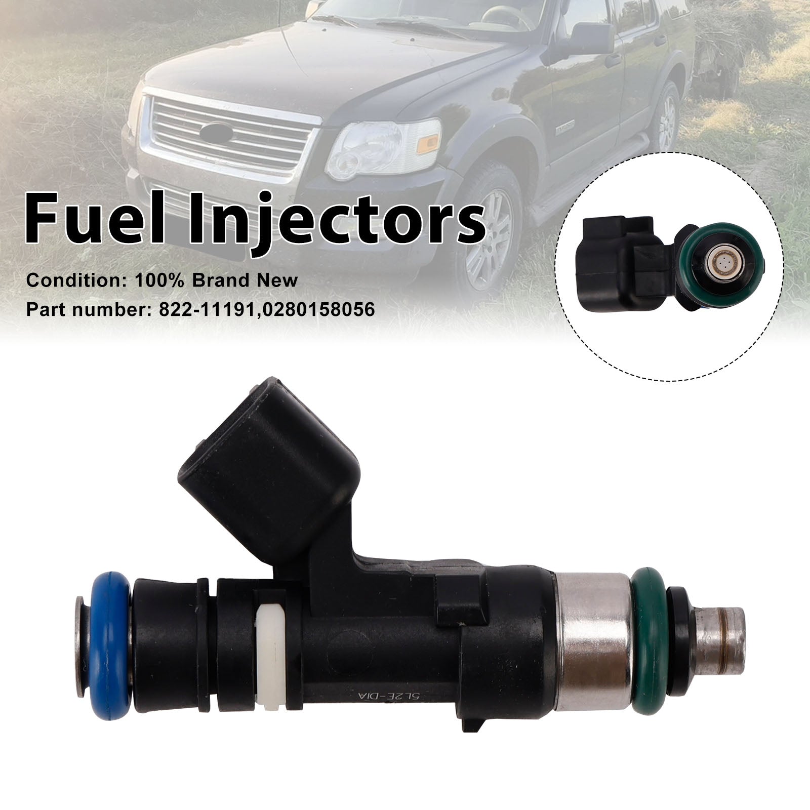 822-11191 Fuel Injectors 0280158056 For Mercury Mountaineer Ford