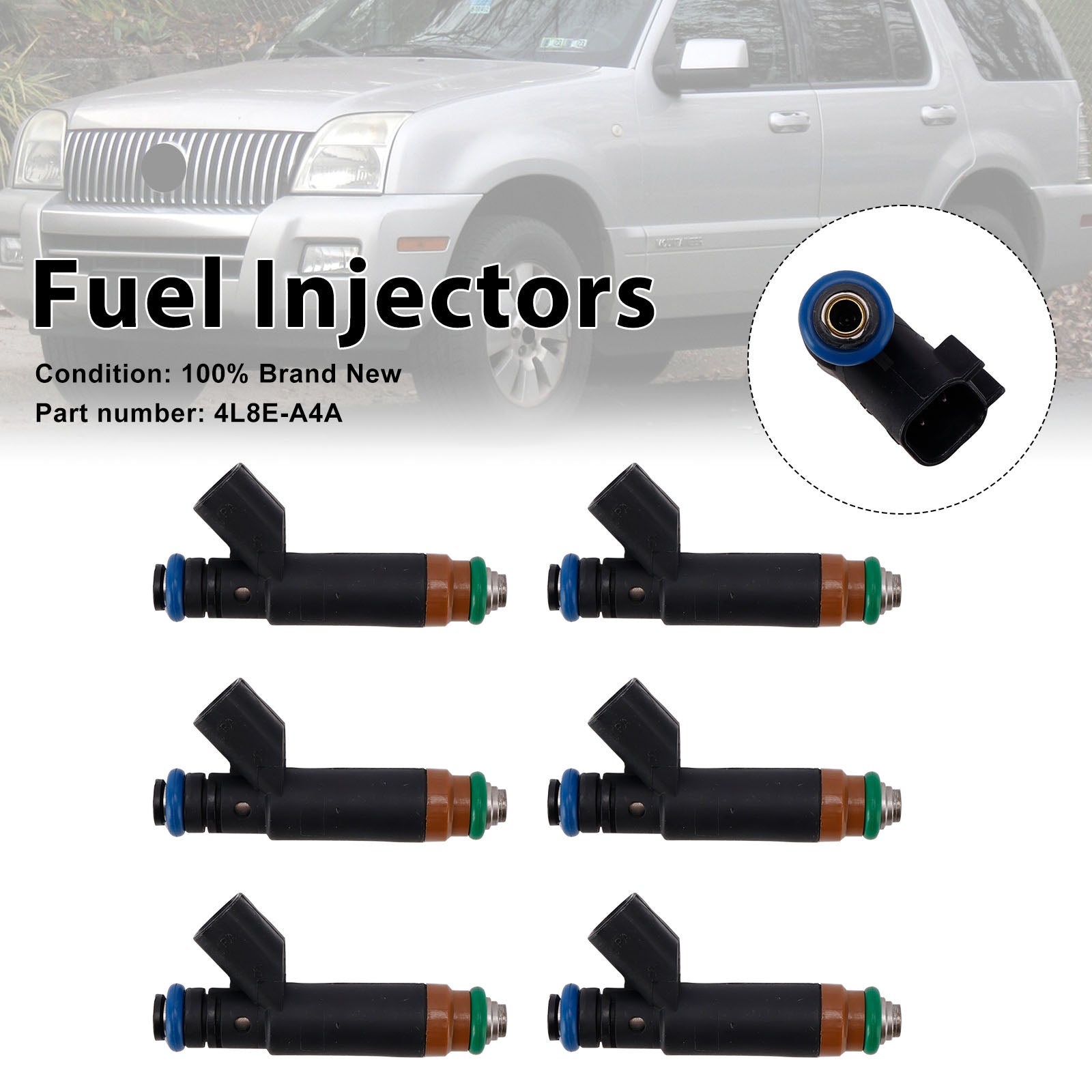 6PC 4L8E-A4A Fuel Injectors For Mercury Mariner Ford Taurus Explorer