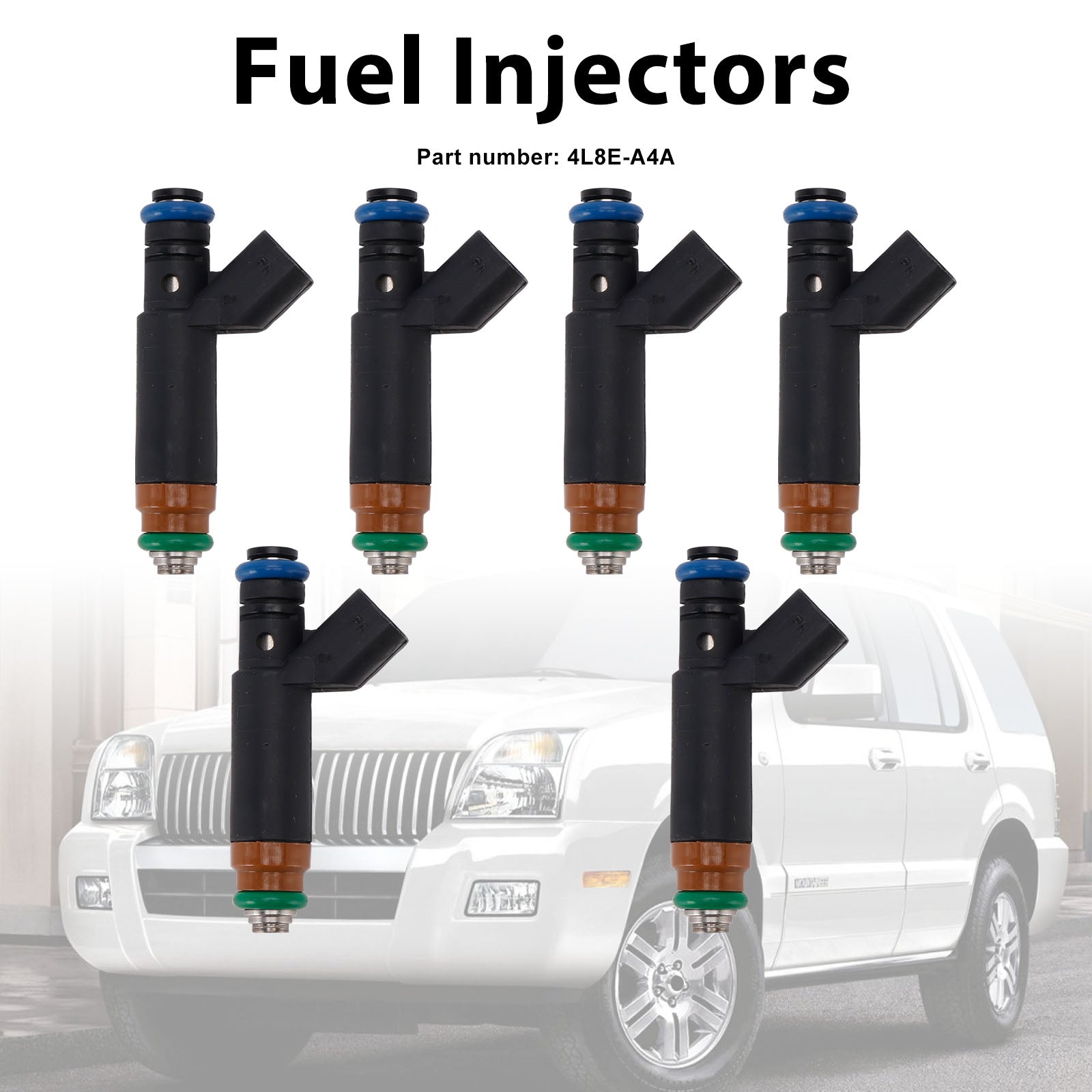6PC 4L8E-A4A Fuel Injectors For Mercury Mariner Ford Taurus Explorer
