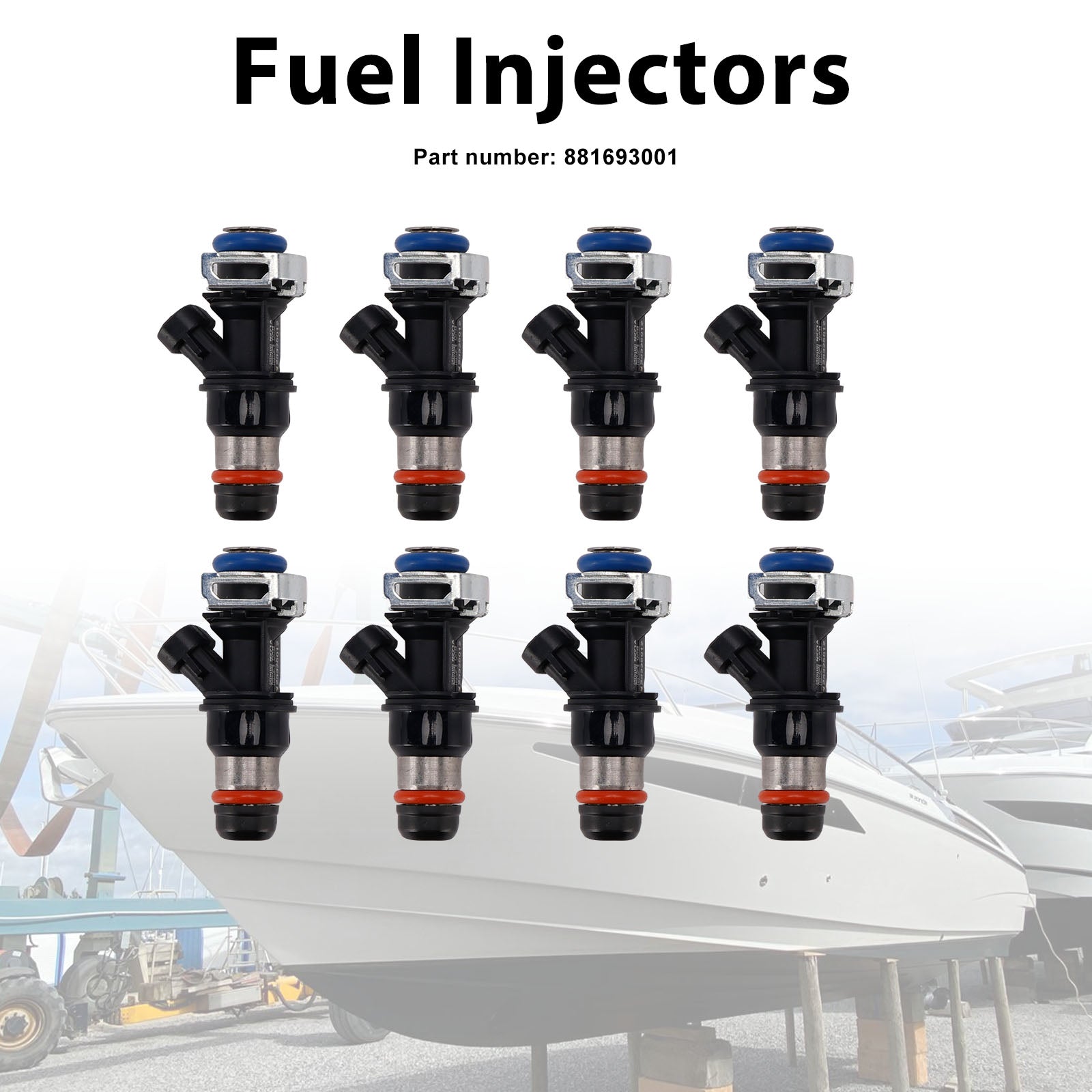 8PC 881693001 Fuel Injectors For MERCRUISER 8.1L 496 CID V8 GM Engines