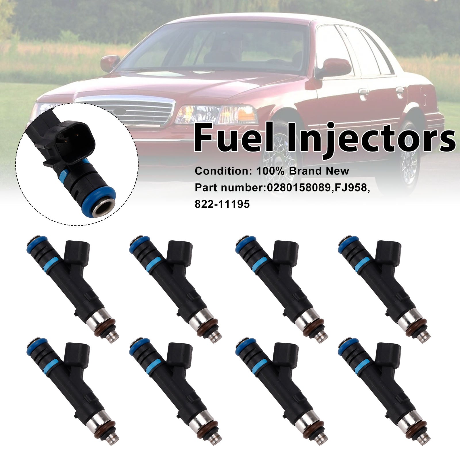 8PC 822-11195 Fuel Injectors 0280158089 For Mercury Grand Marquis Ford Lincoln
