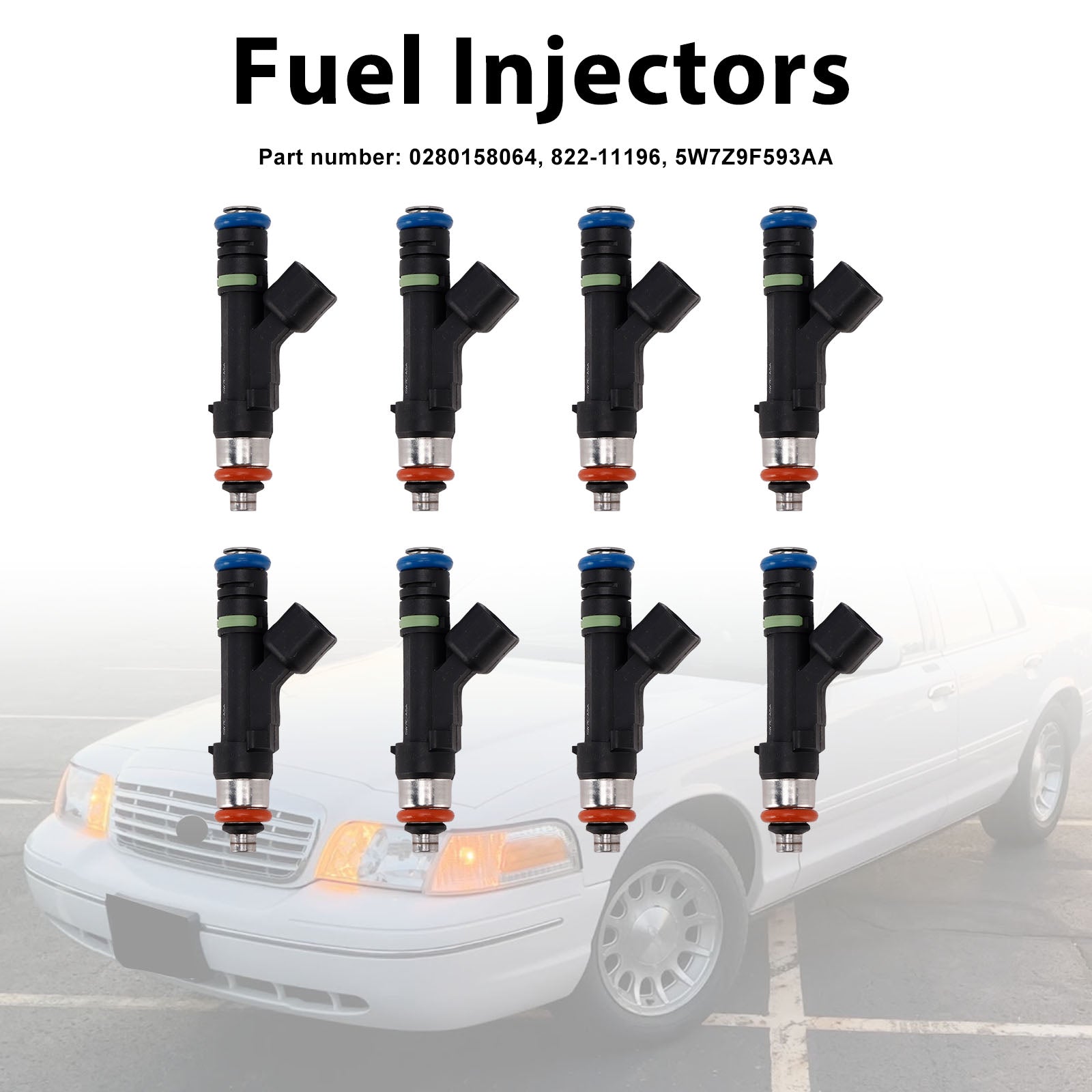 8PC 5W7Z9F593AA Fuel Injectors 0280158064 For Mercury Grand Marquis Ford