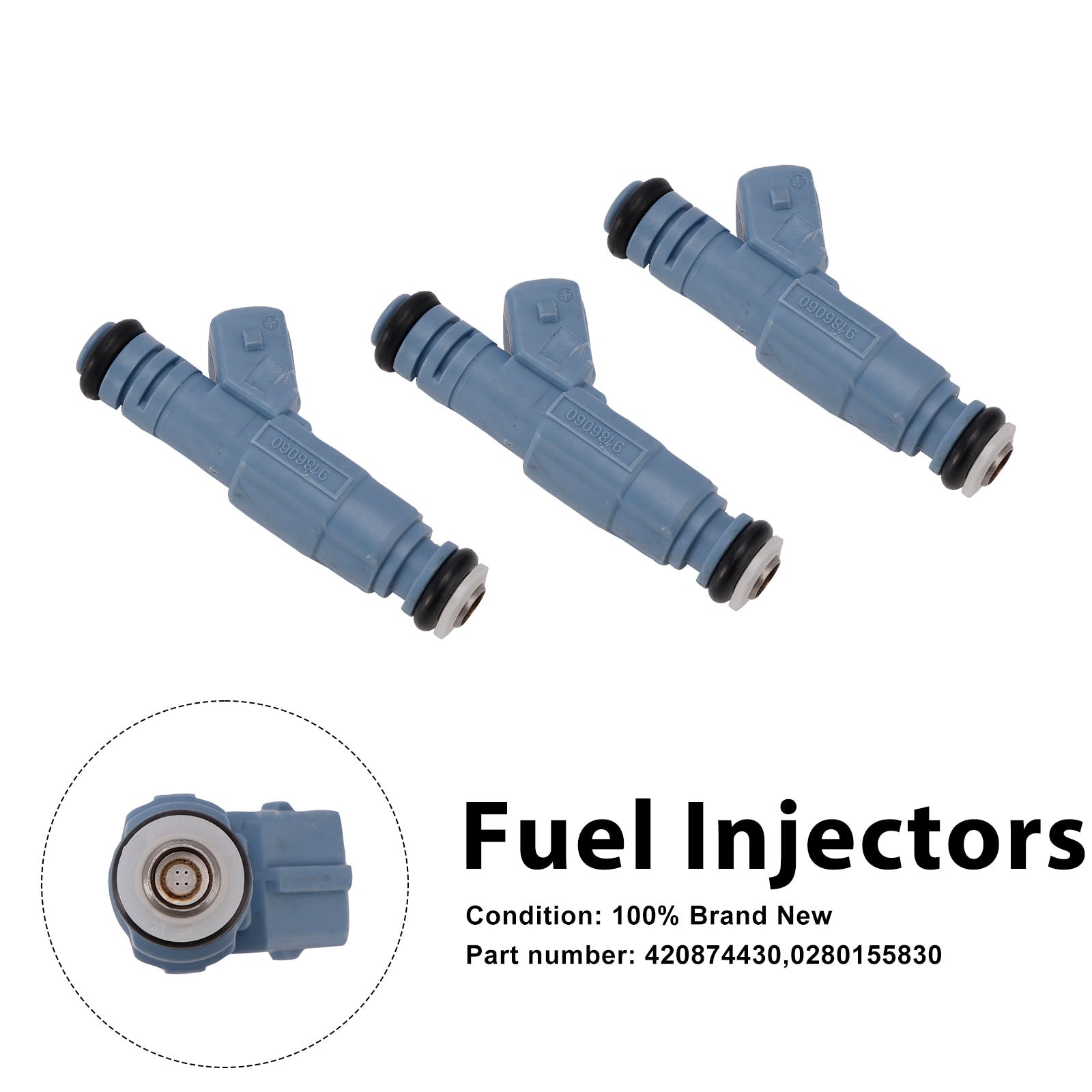 3PC 420874430 Fuel Injectors 0280155830 For Sea-Doo GTI SE GTI 130 06-11