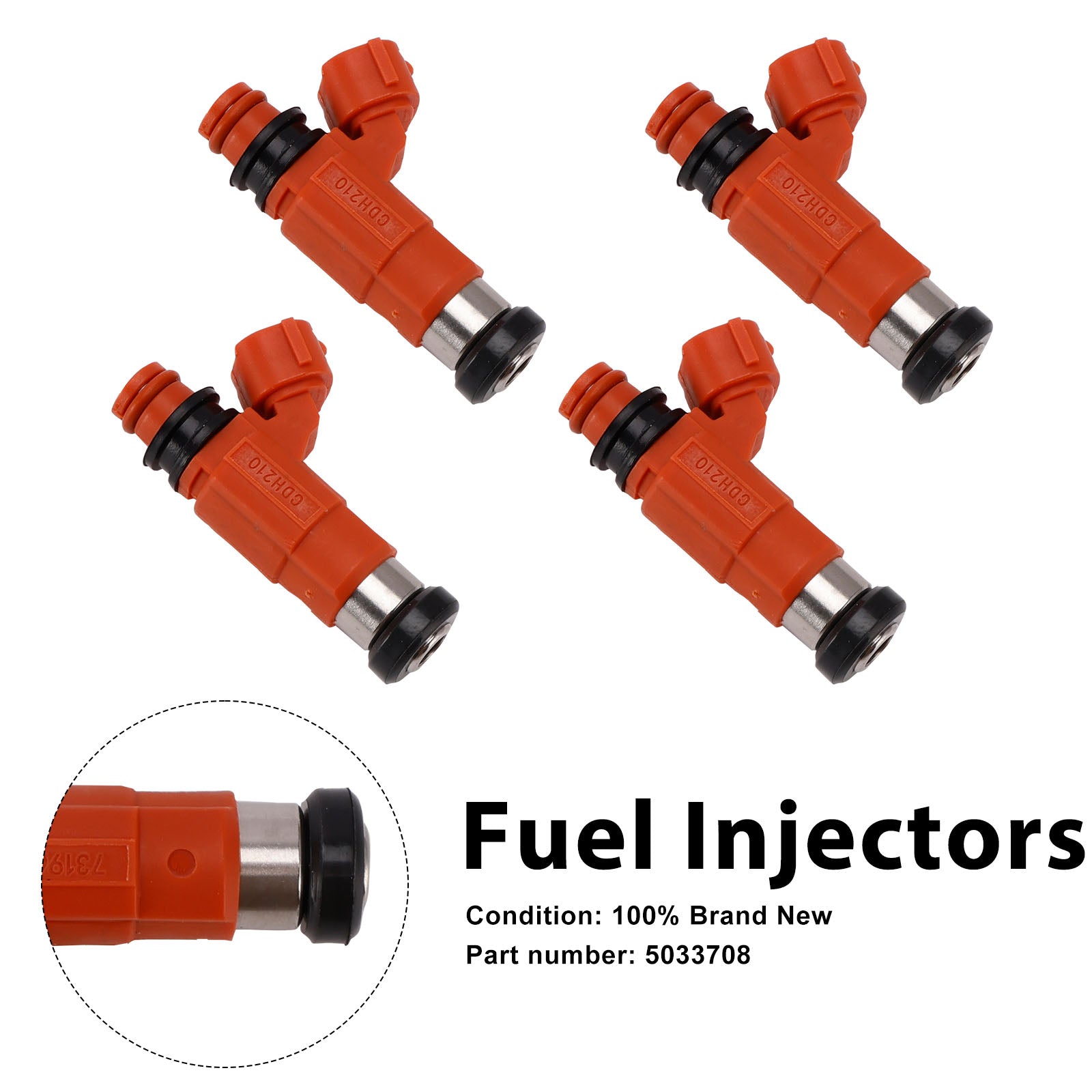 4PC Fuel Injectors 5033708 For Outboard Moto 90-115-140 HP 2003-2006