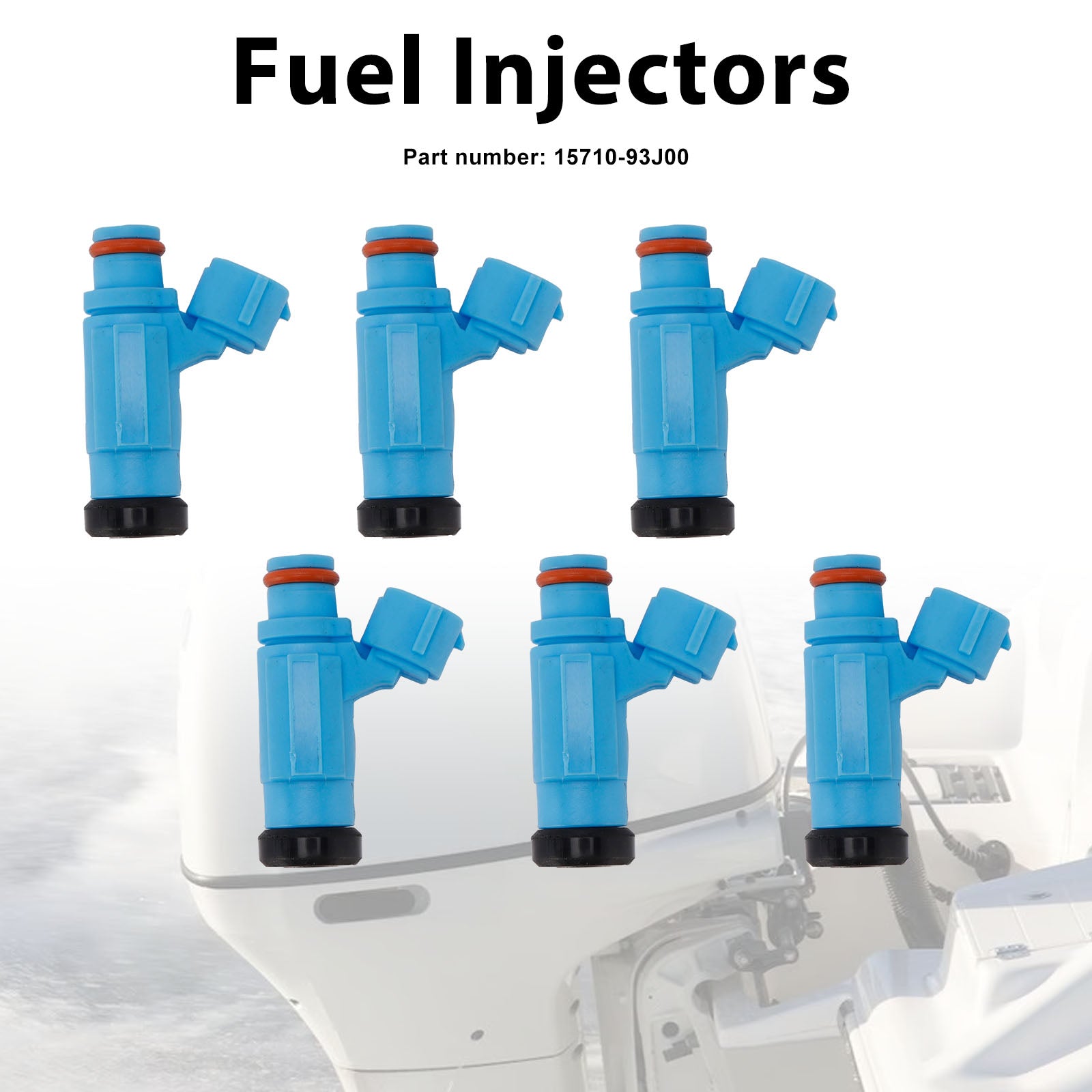 6PC Fuel Injectors 15710-93J00 For Suzuki Outboard 200HP 225HP 250HP