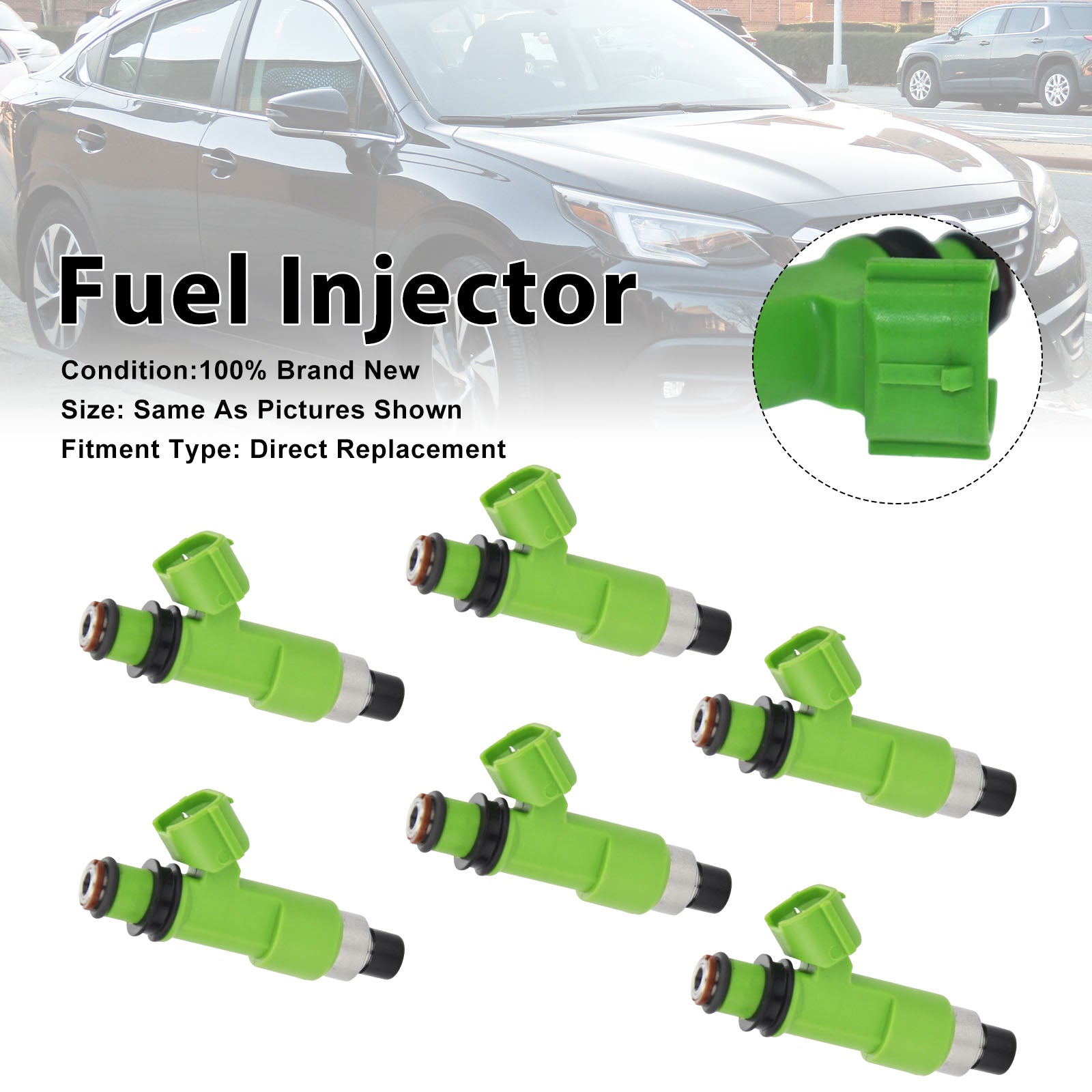6Pcs Fuel Injector For Subaru Legacy 2010-19 Tribeca 2008-2014 16611-AA740