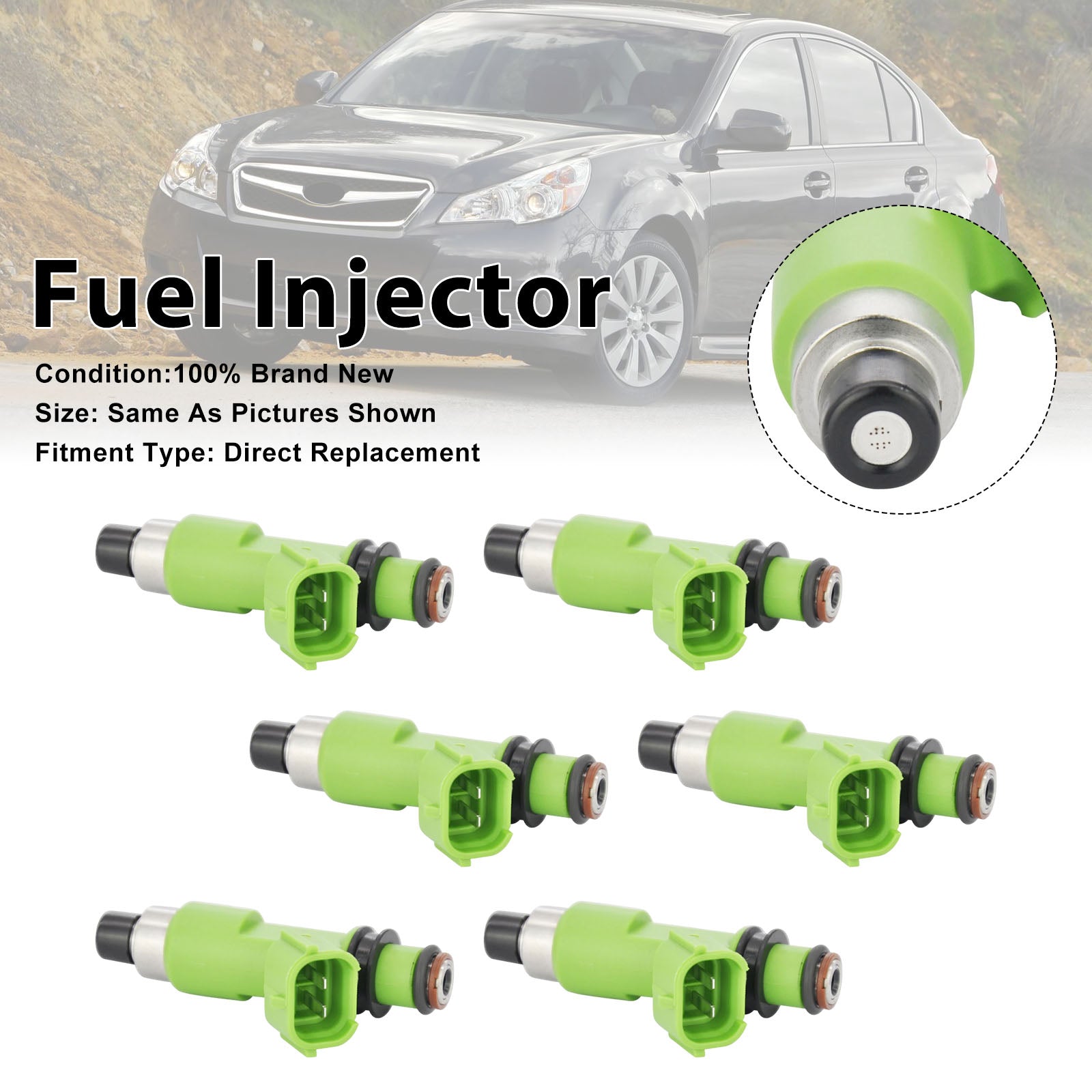 6Pcs Fuel Injector For Subaru Legacy 2010-19 Tribeca 2008-2014 16611-AA740