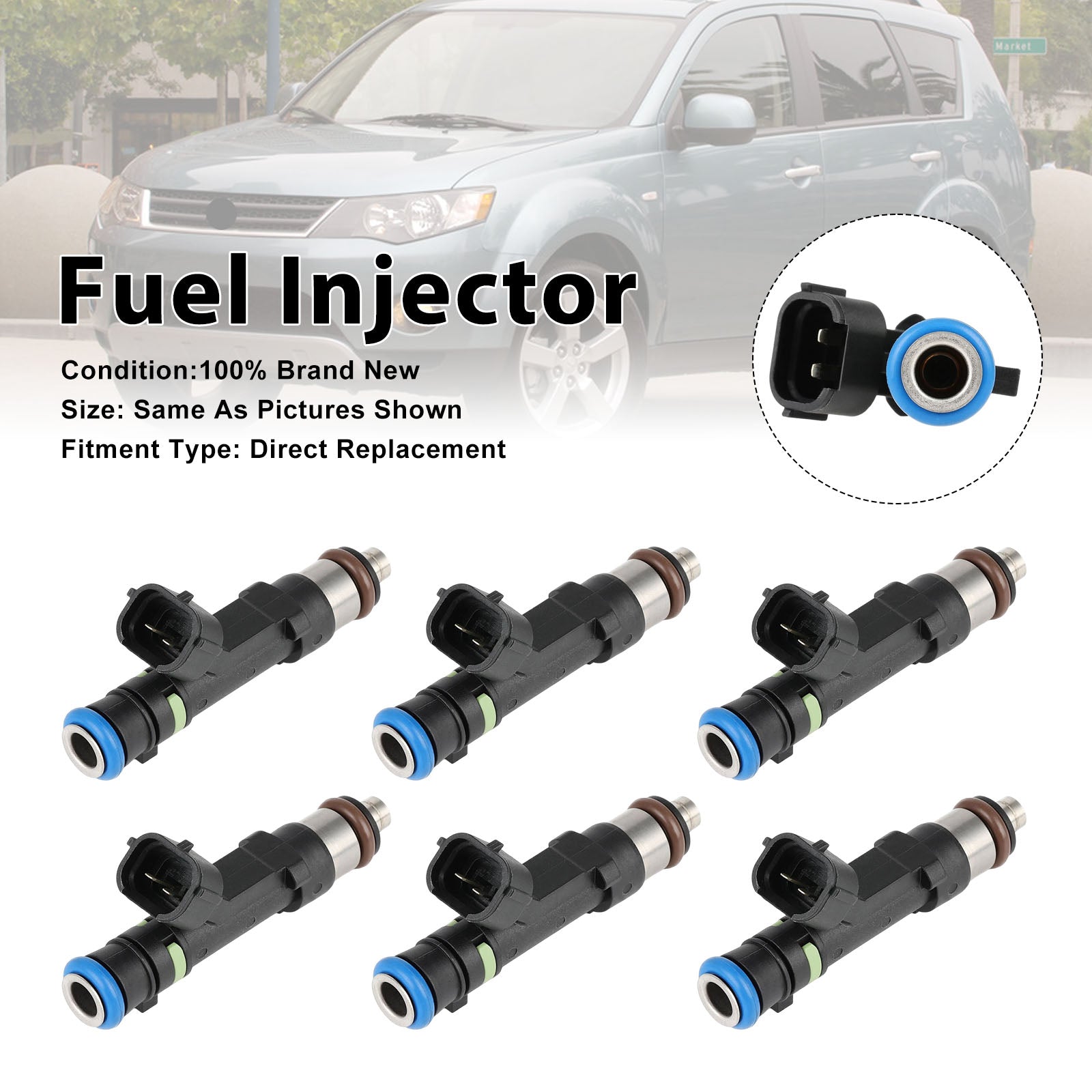 6Pcs Fuel Injector For Mitsubishi Outlander 3.0L V6 2007-2013 1465A080