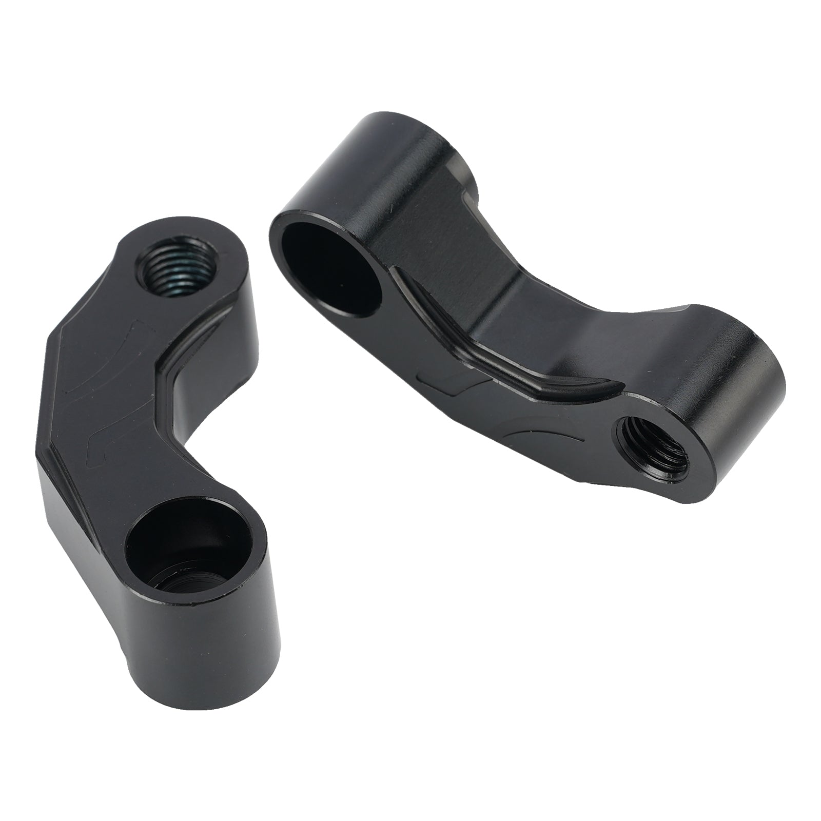 Pair Black Aluminum Mirror Extenders Risers Extension 10mm Universal Fit