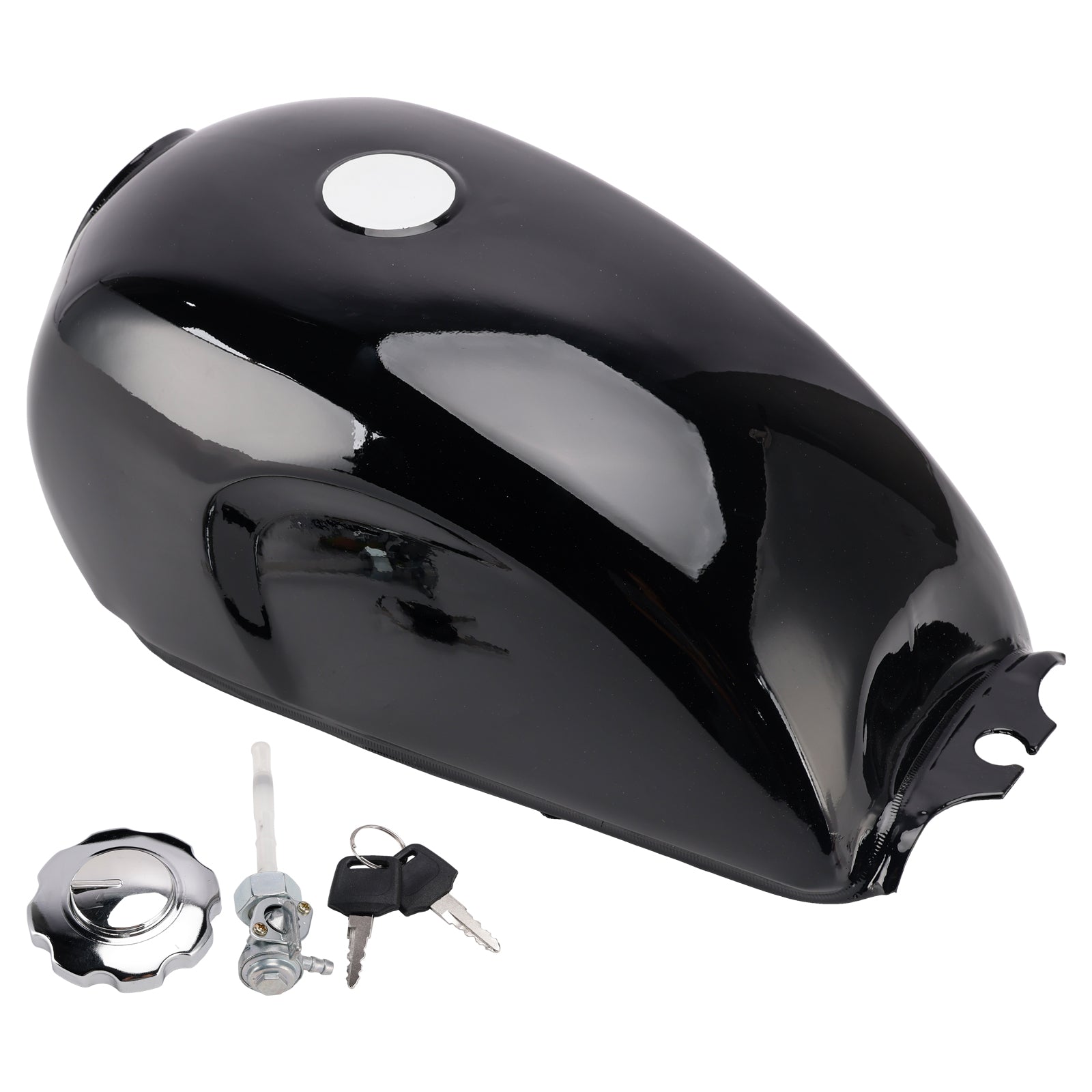 Vintage Cafe Racer Fuel Gas Tank Black Motorcycle Retro Classic Scrambler