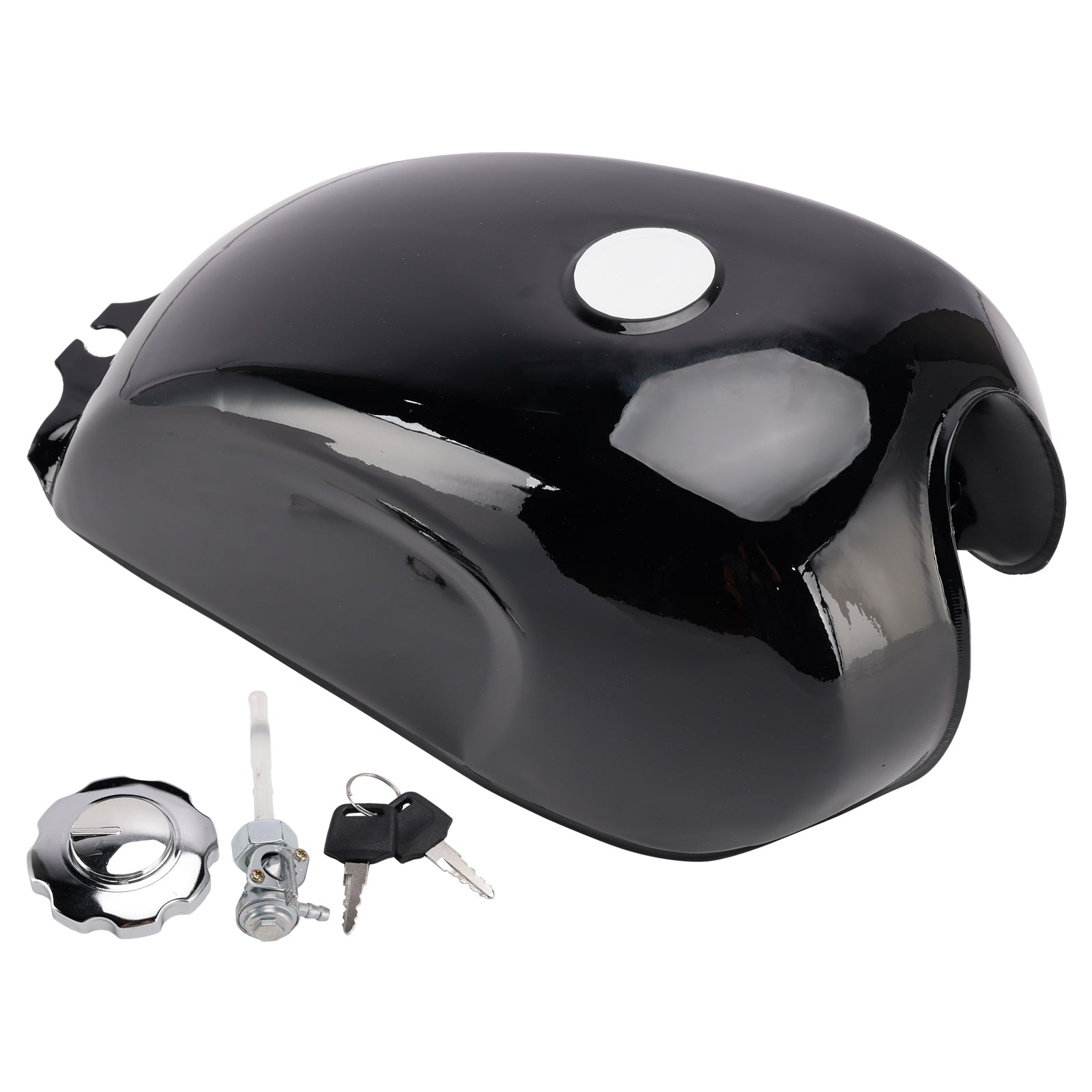 Vintage Cafe Racer Fuel Gas Tank Black Motorcycle Retro Classic Scrambler