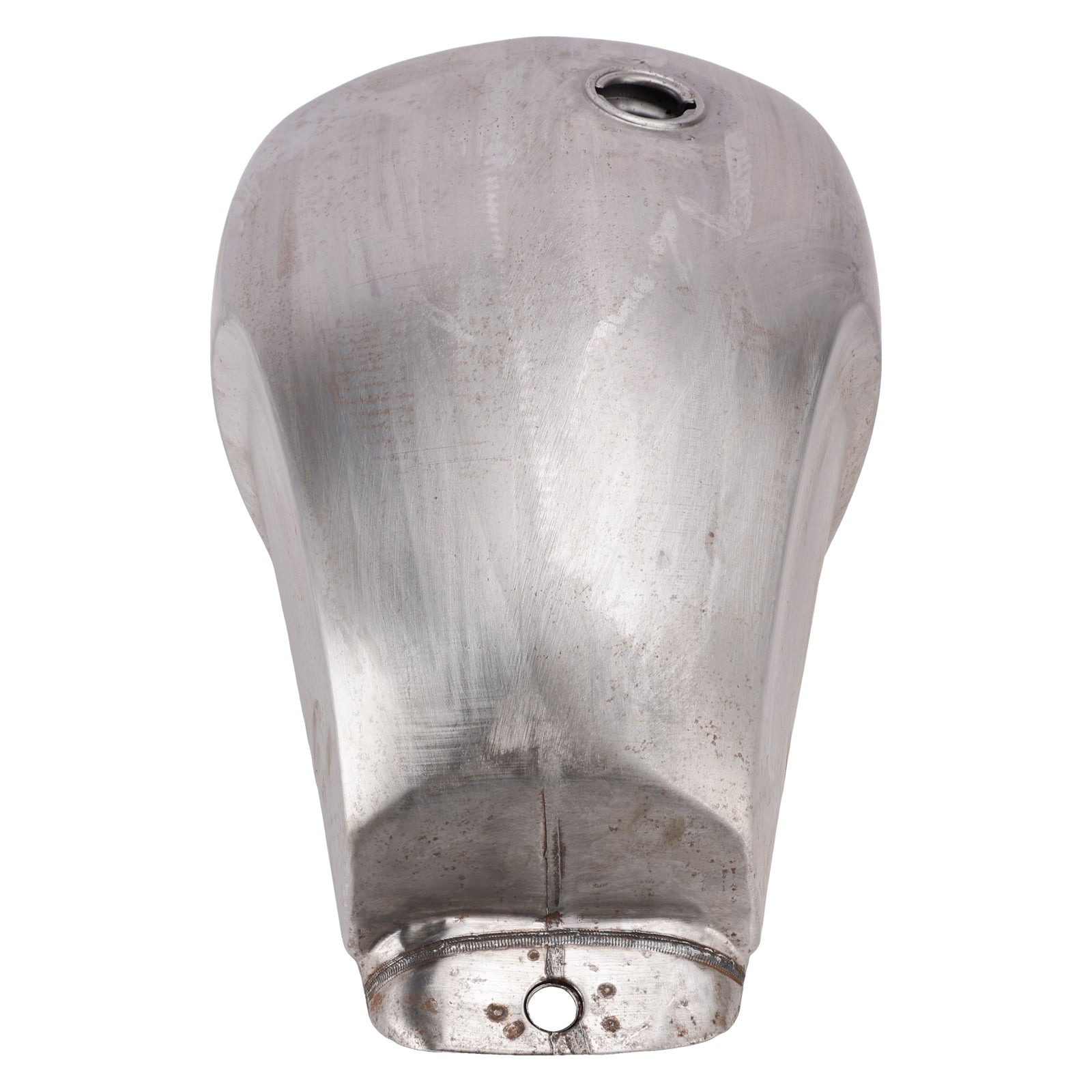 Scrambler Style Motorcycle Fuel Gas Tank 11L with Kneedents Bare Metal Unpainted