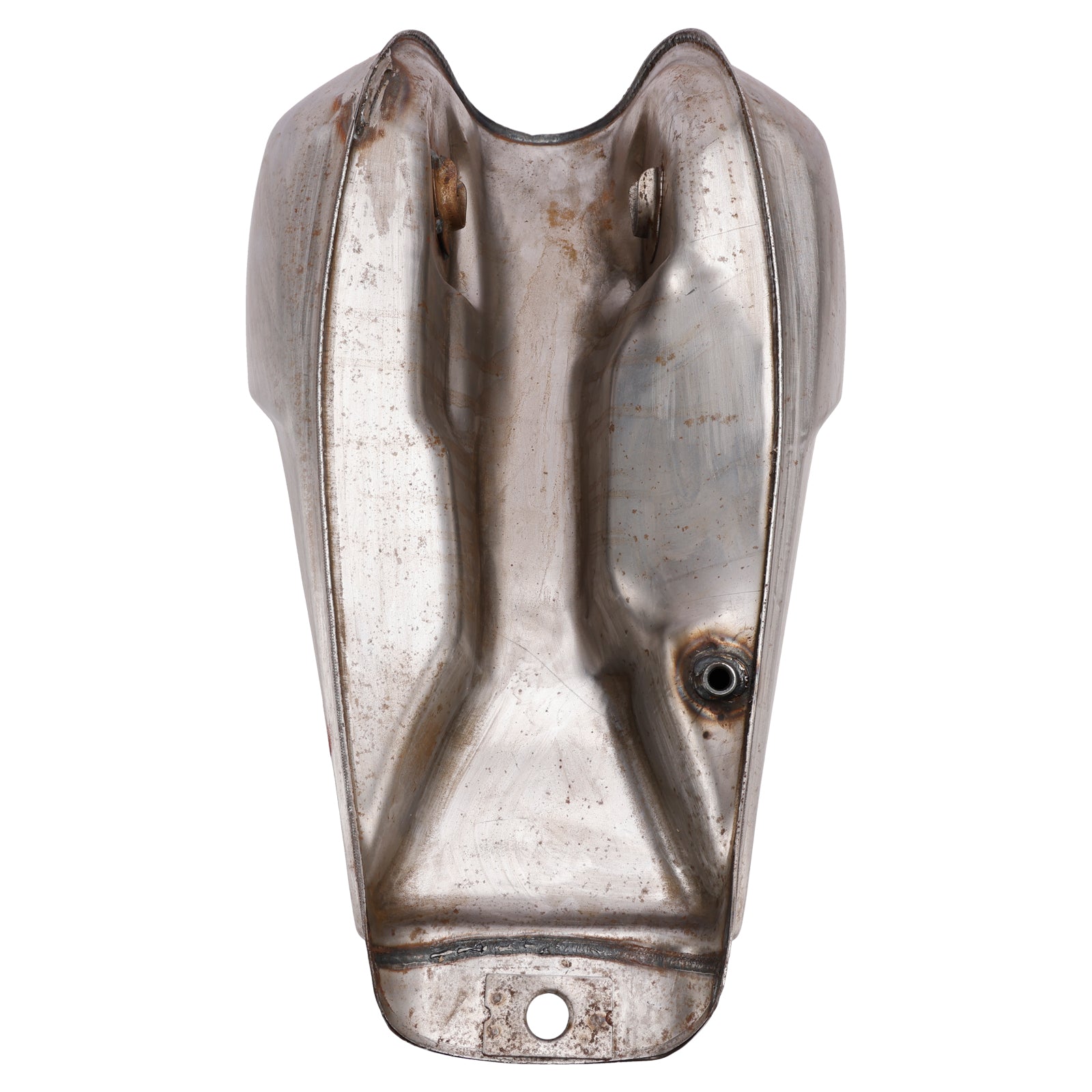 Scrambler Style Motorcycle Fuel Gas Tank 11L with Kneedents Bare Metal Unpainted