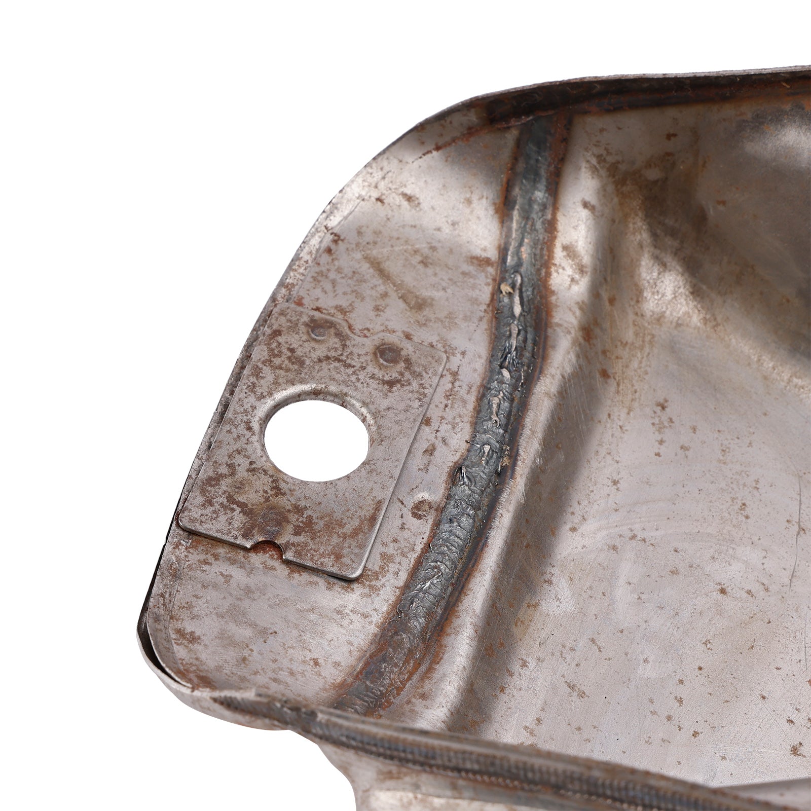 Scrambler Style Motorcycle Fuel Gas Tank 11L with Kneedents Bare Metal Unpainted