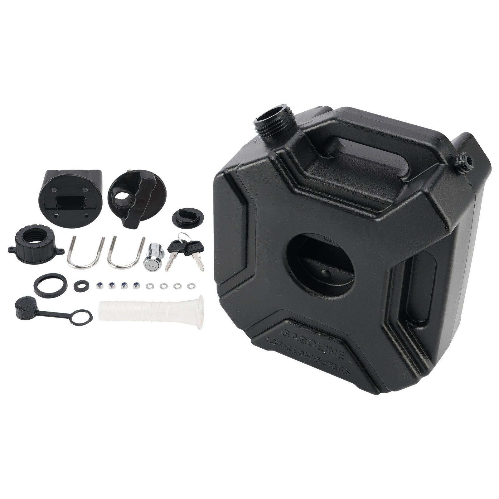 5L Oil Gas Container Anti-static Jerry Can Fuel Tank Black For Touring Adventure