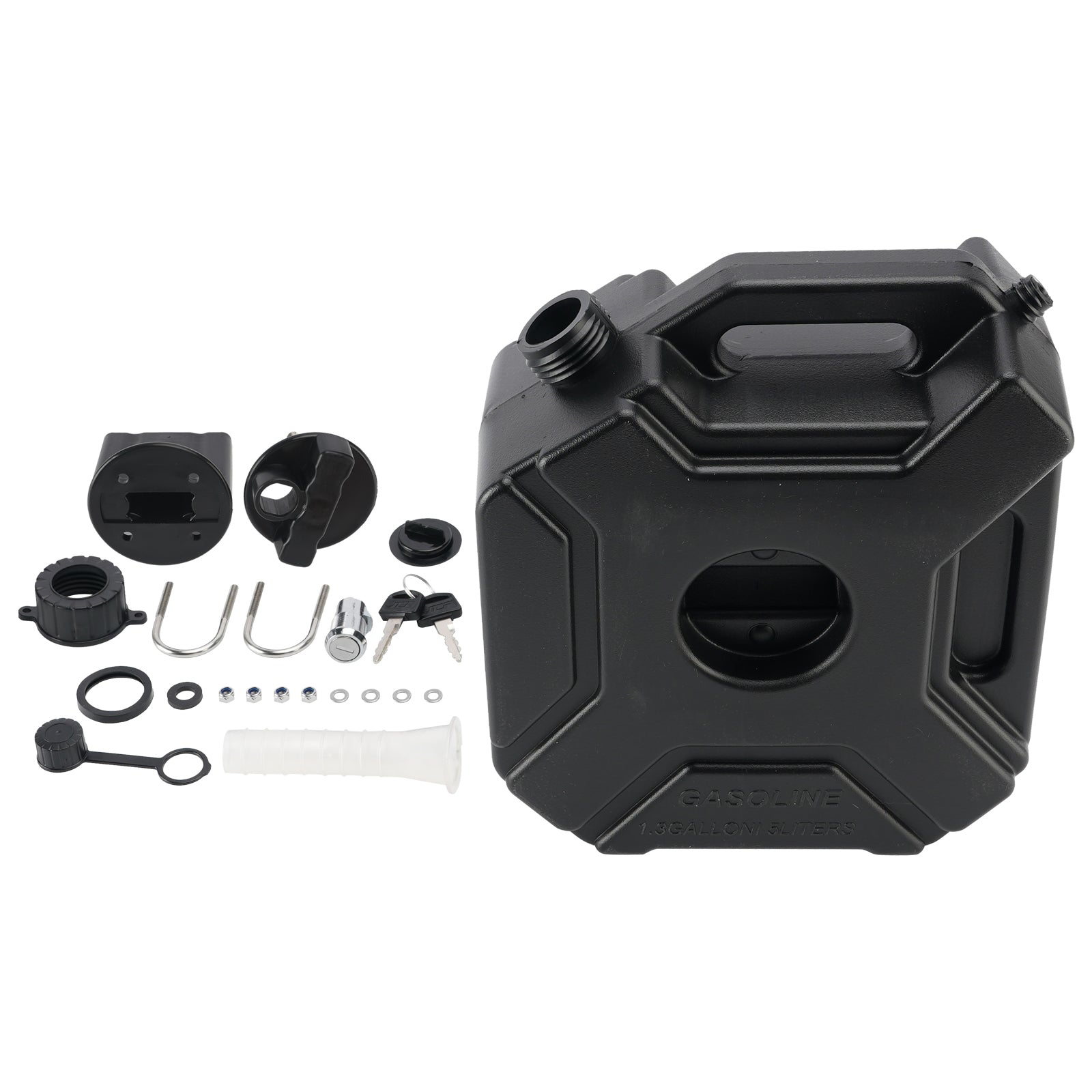 5L Oil Gas Container Anti-static Jerry Can Fuel Tank Black For Touring Adventure