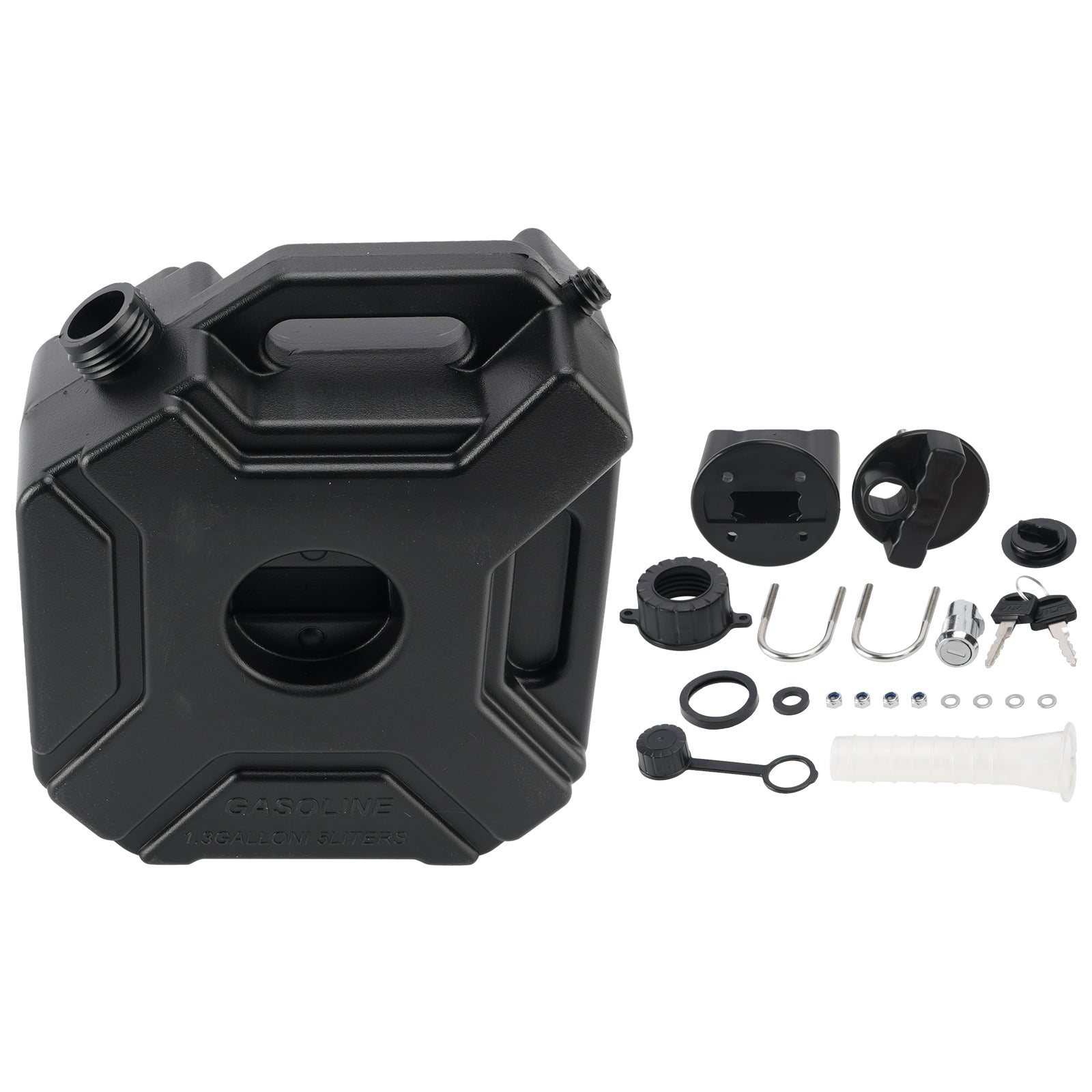 5L Oil Gas Container Anti-static Jerry Can Fuel Tank Black For Touring Adventure