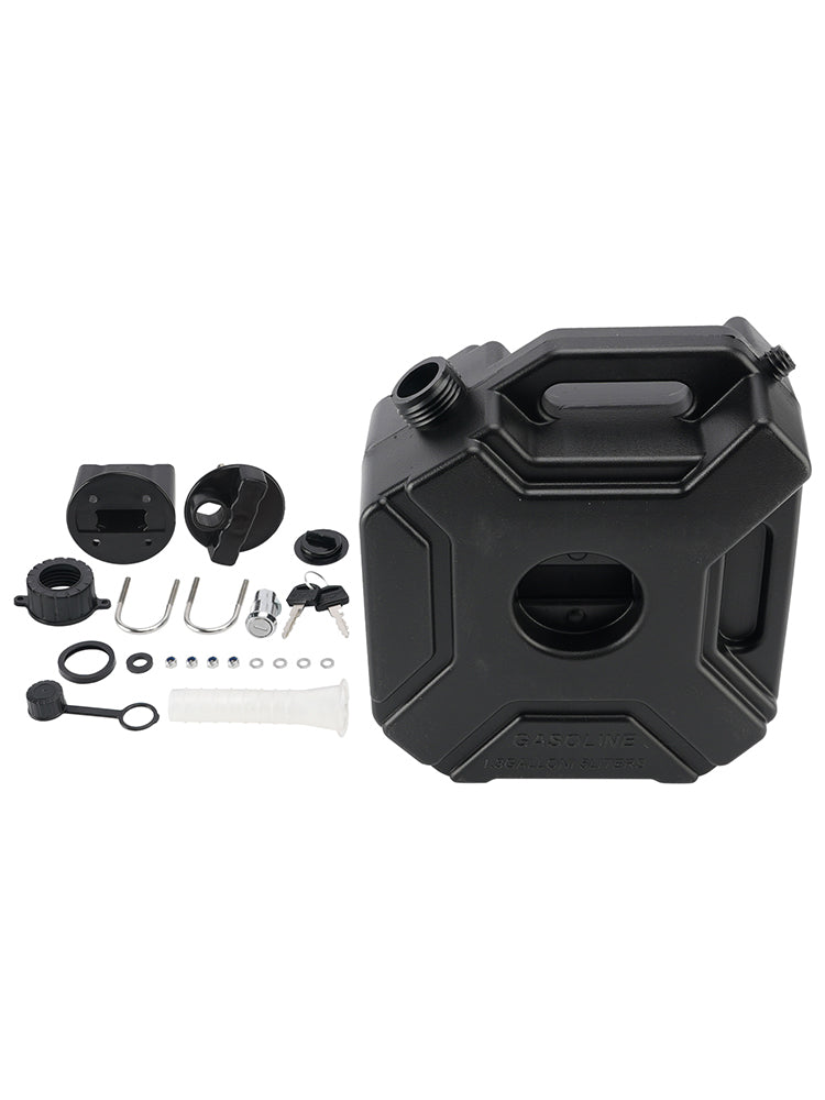 5L Oil Gas Container Anti-static Jerry Can Fuel Tank Black For Touring Adventure