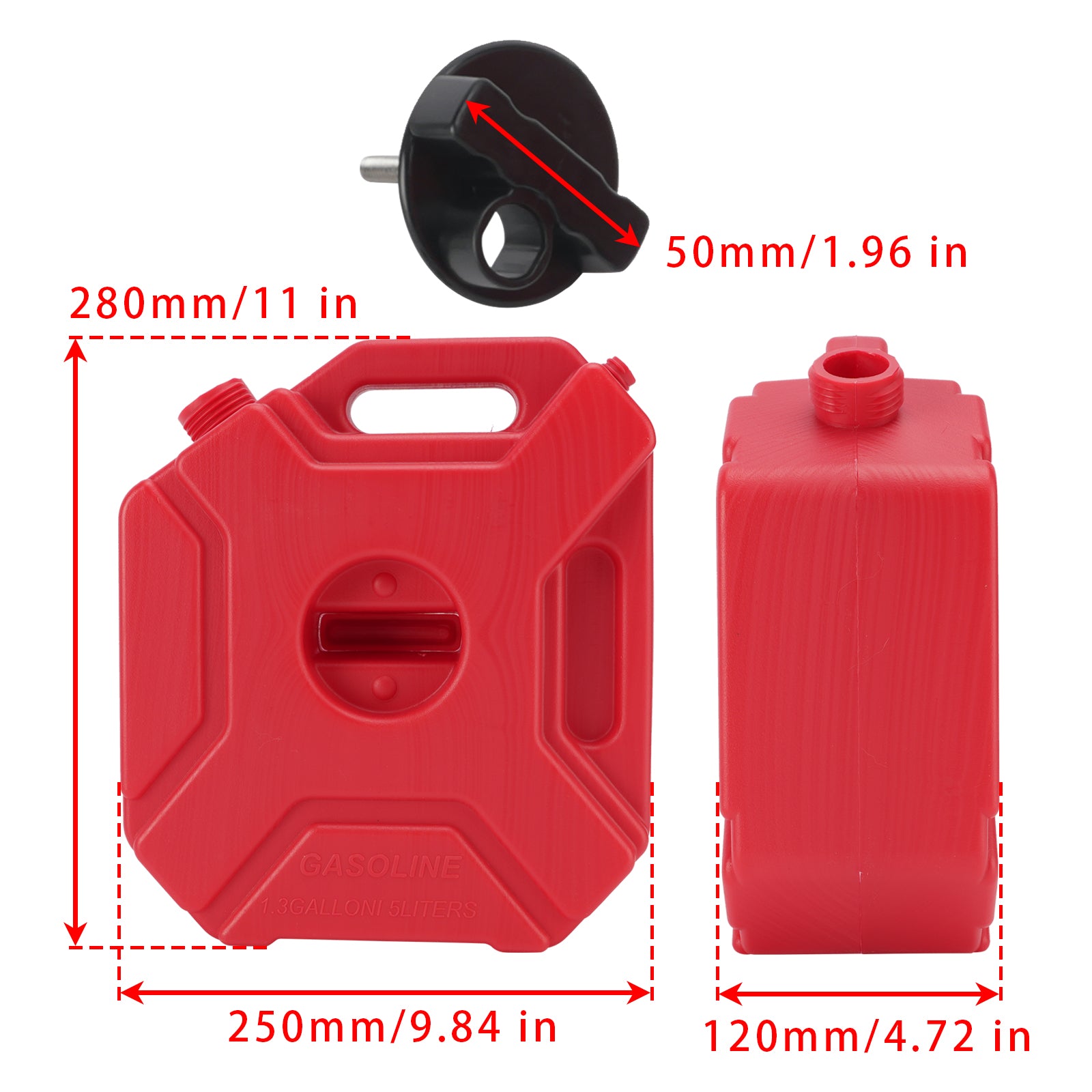 5L Oil Gas Container Anti-static Jerry Can Fuel Tank Red For Touring Adventure