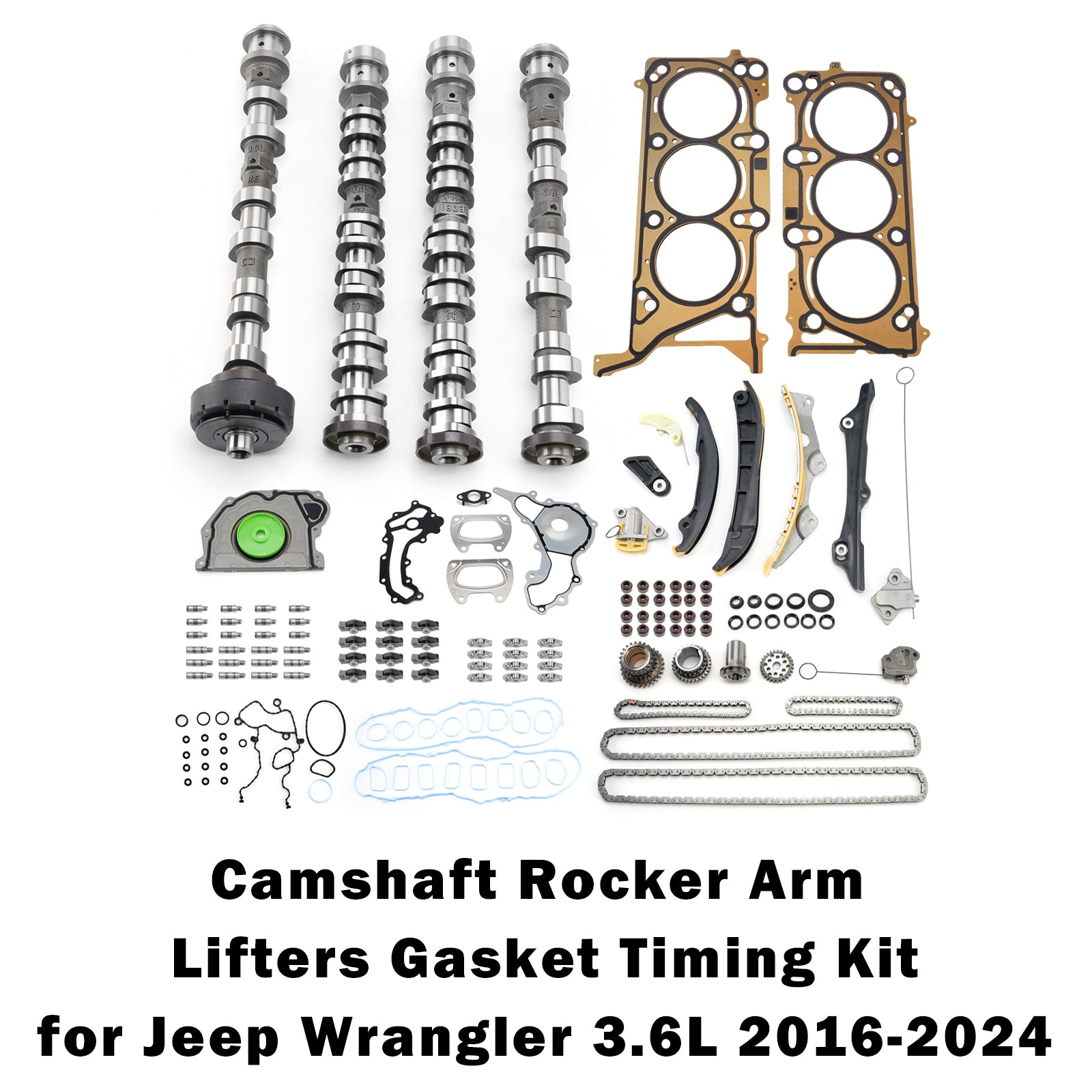 Camshaft Rocker Arm Lifters Gasket Timing Kit for Jeep Wrangler 3.6L 2016-2024