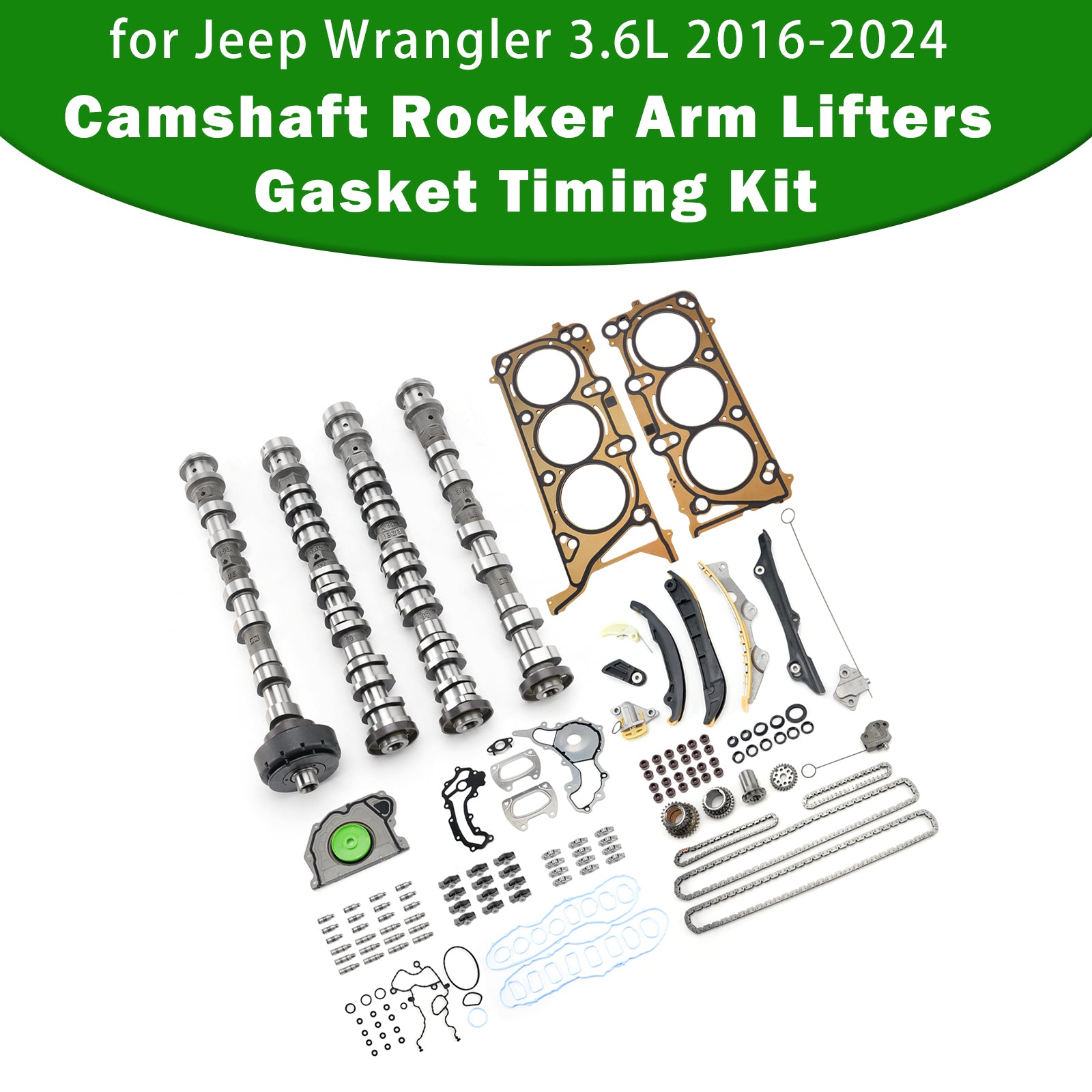 Camshaft Rocker Arm Lifters Gasket Timing Kit for Jeep Wrangler 3.6L 2016-2024