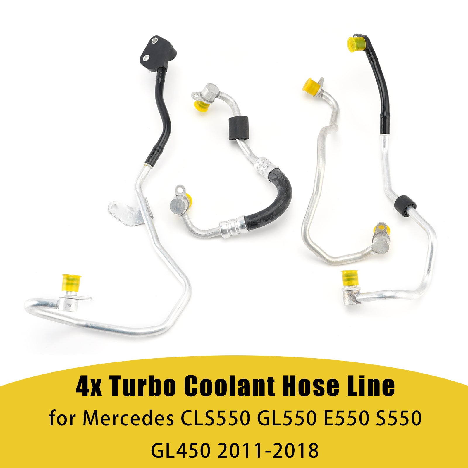 4x Turbo Coolant Hose Line for Mercedes CLS550 GL550 E550 S550 GL450 2011-2018