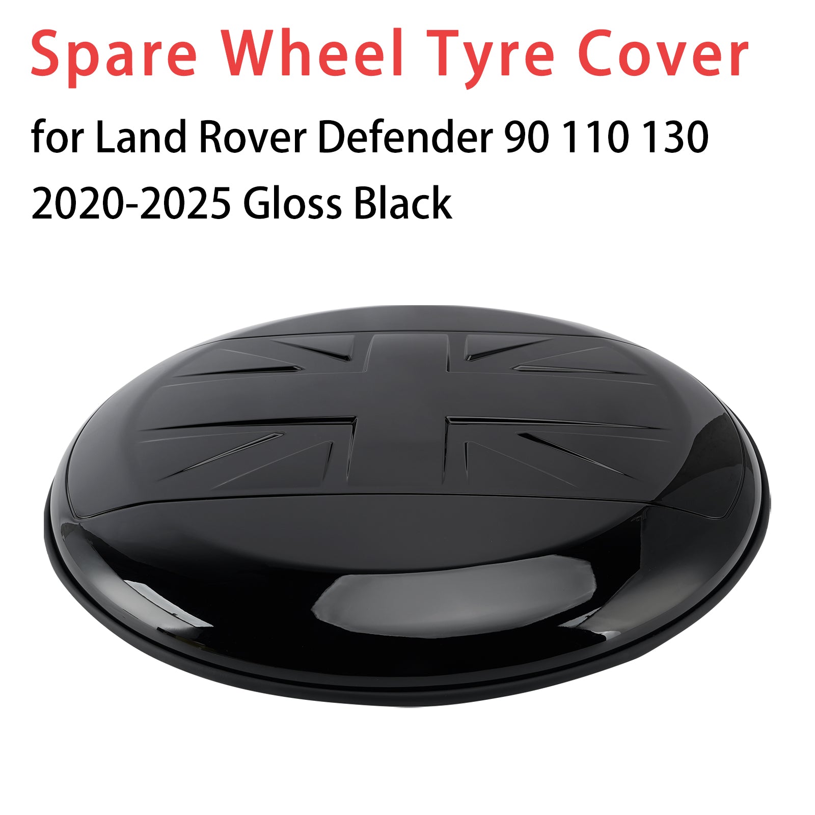 Spare Wheel Tyre Cover for Land Rover Defender 90 110 130 2020-2025 Gloss Black