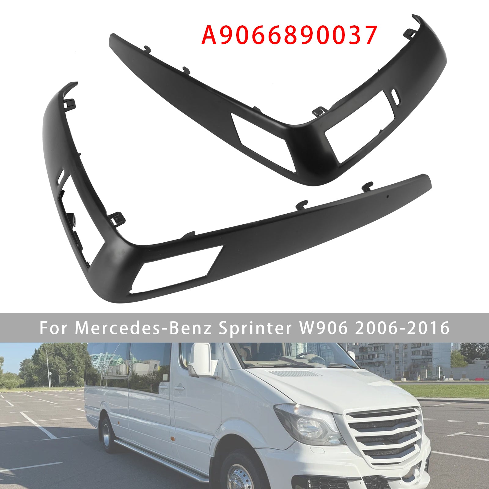 Black Hood Vent Grille Left+ Right For Mercedes-Benz Sprinter W906 2006-2016