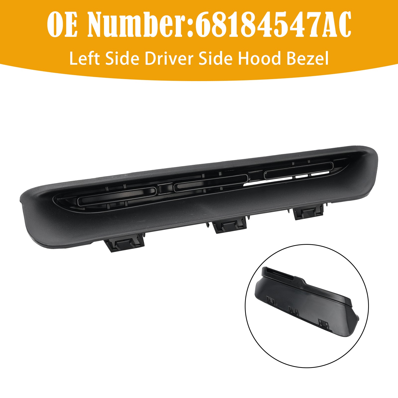 Left Side Driver Side Hood Bezel 68184547AC For Dodge Challenger 2015-2023
