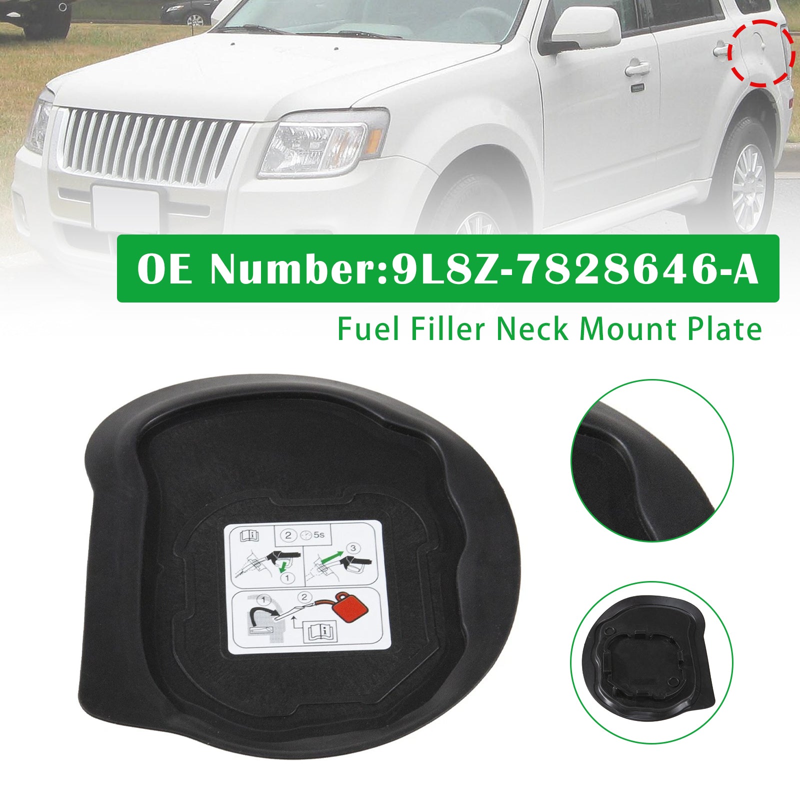 Fuel Filler Neck Mount Plate 9L8Z-7828646-A For Ford Escape 2008-2012
