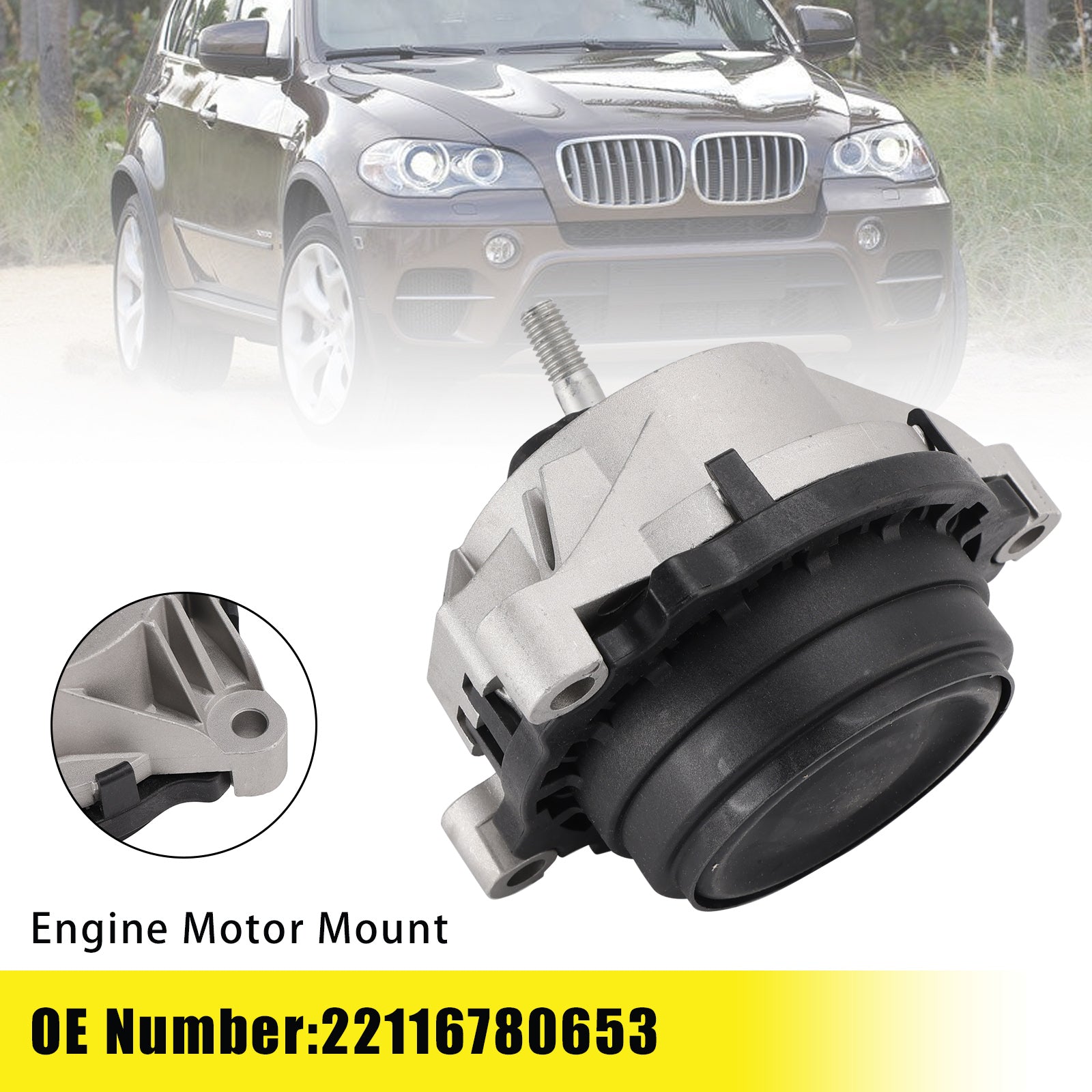 Engine Motor Mount 22116780653 For BMW E70 E71 X5 X6 N63B44A N63B44B