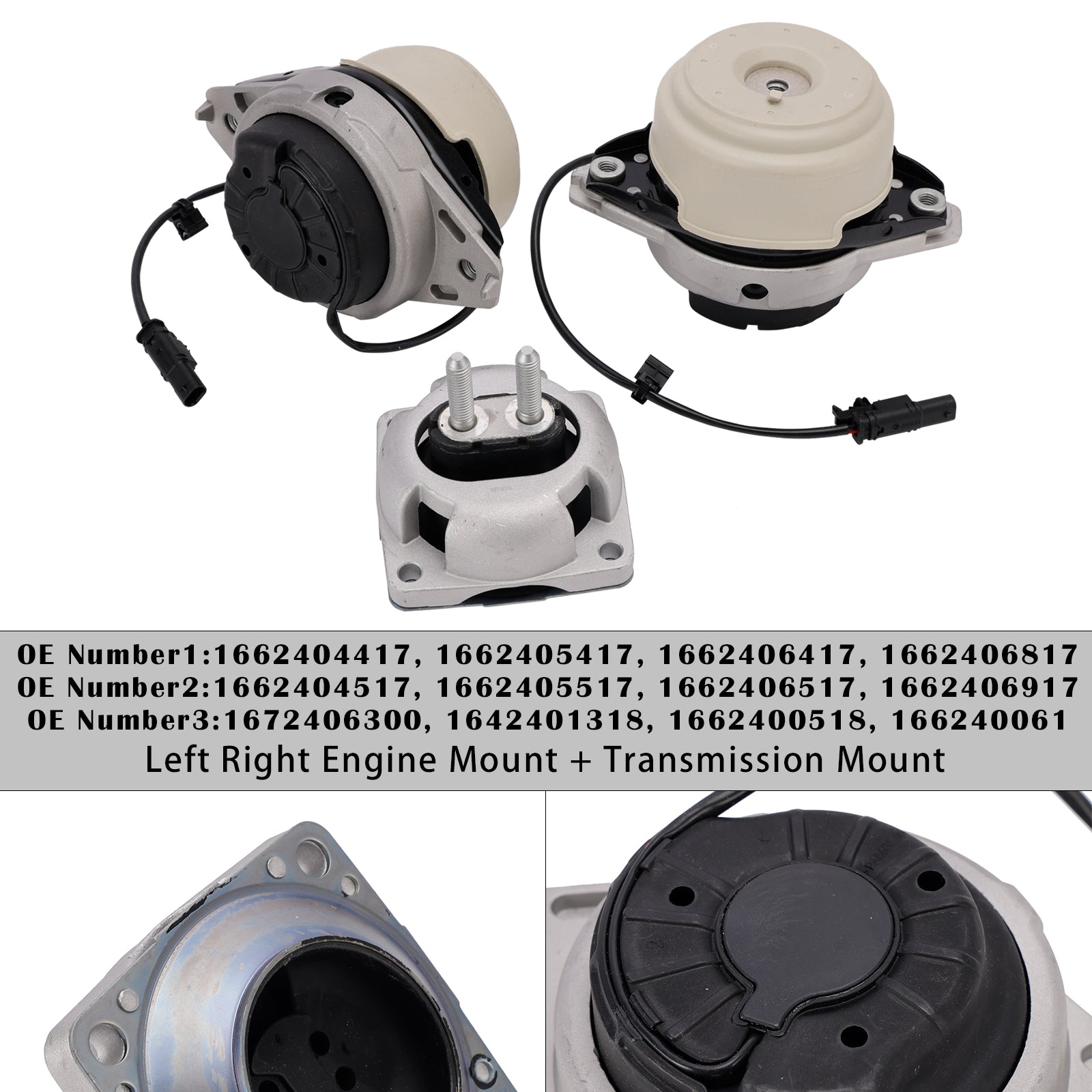 3x Left & Right Transmission + Engine Mounts For Benz W166 GL350 ML350