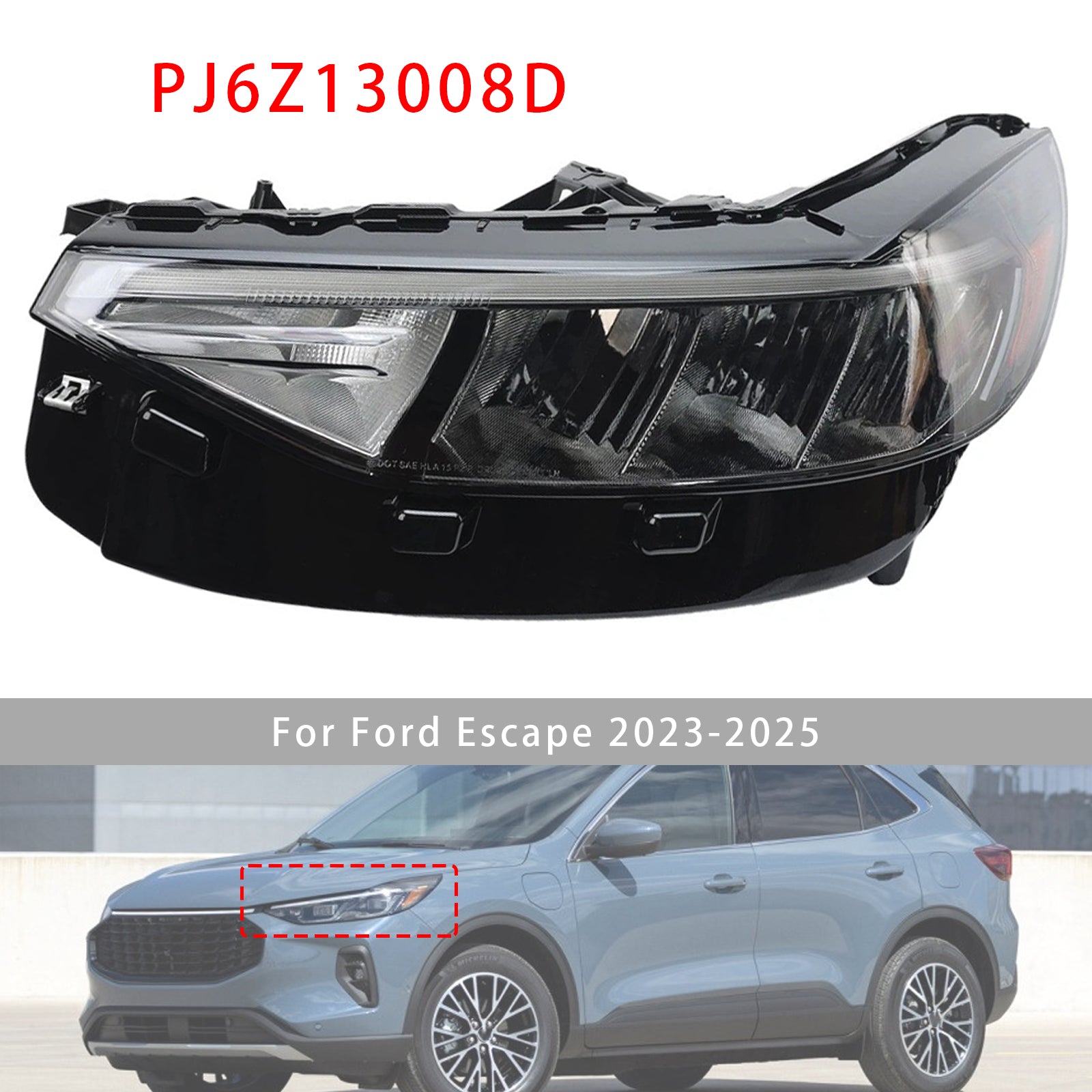 Left LED Headlight Assembly PJ6Z13008D For Ford Escape 2023-2025