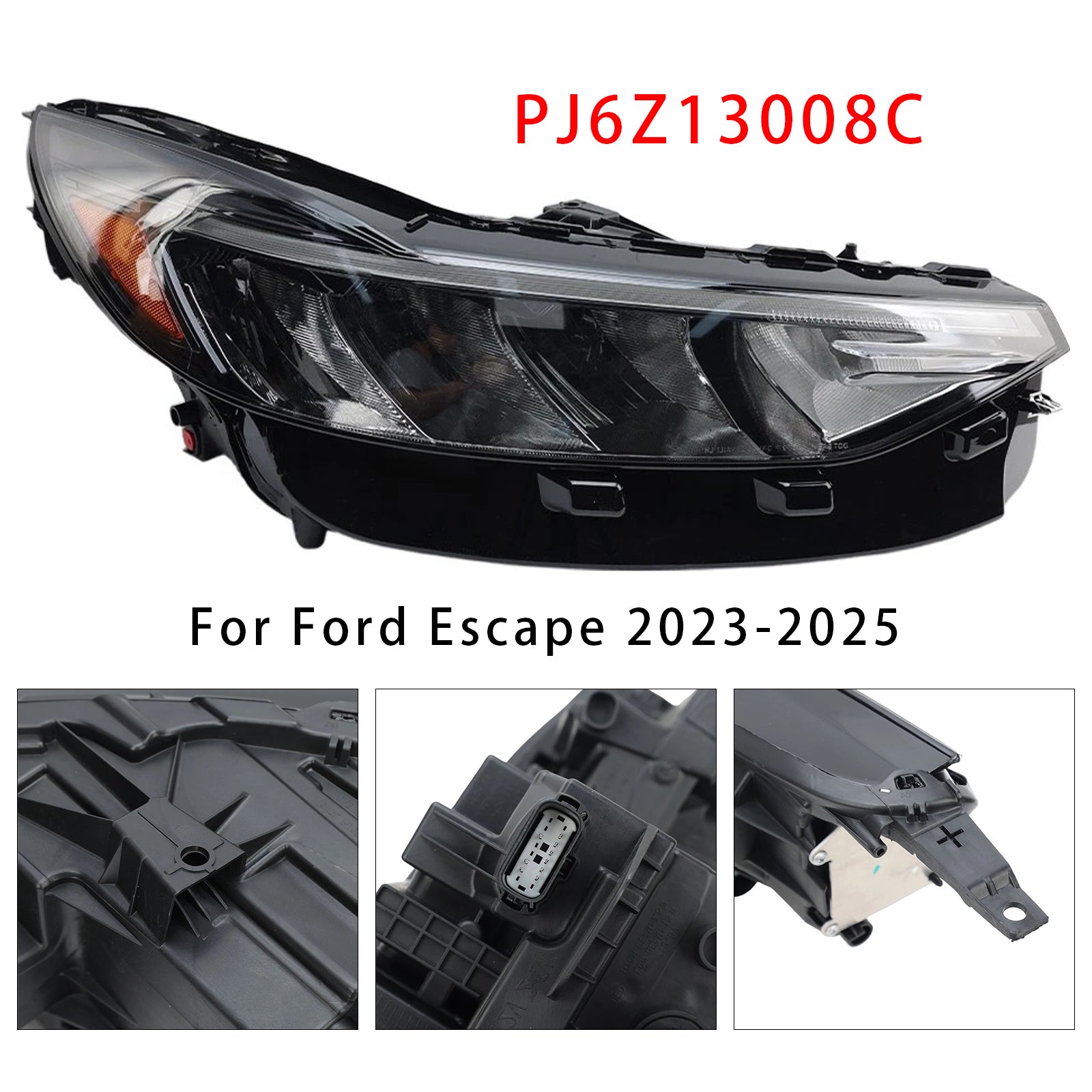 Right LED Headlight Assembly PJ6Z13008C For Ford Escape 2023-2025