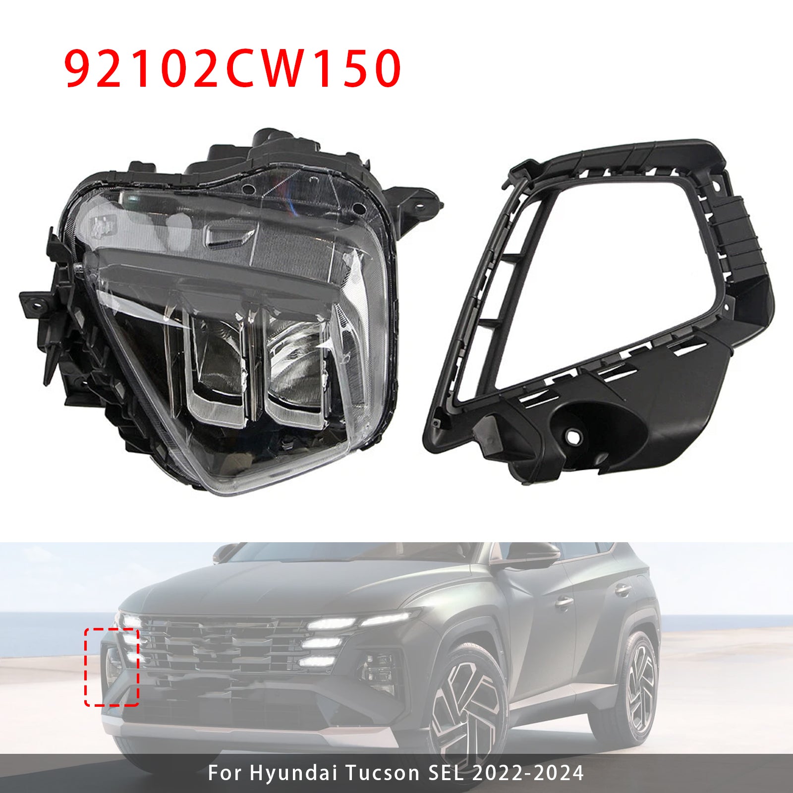 Front Right LED Headlight 92102CW150 For Hyundai Tucson SEL 2022-2024